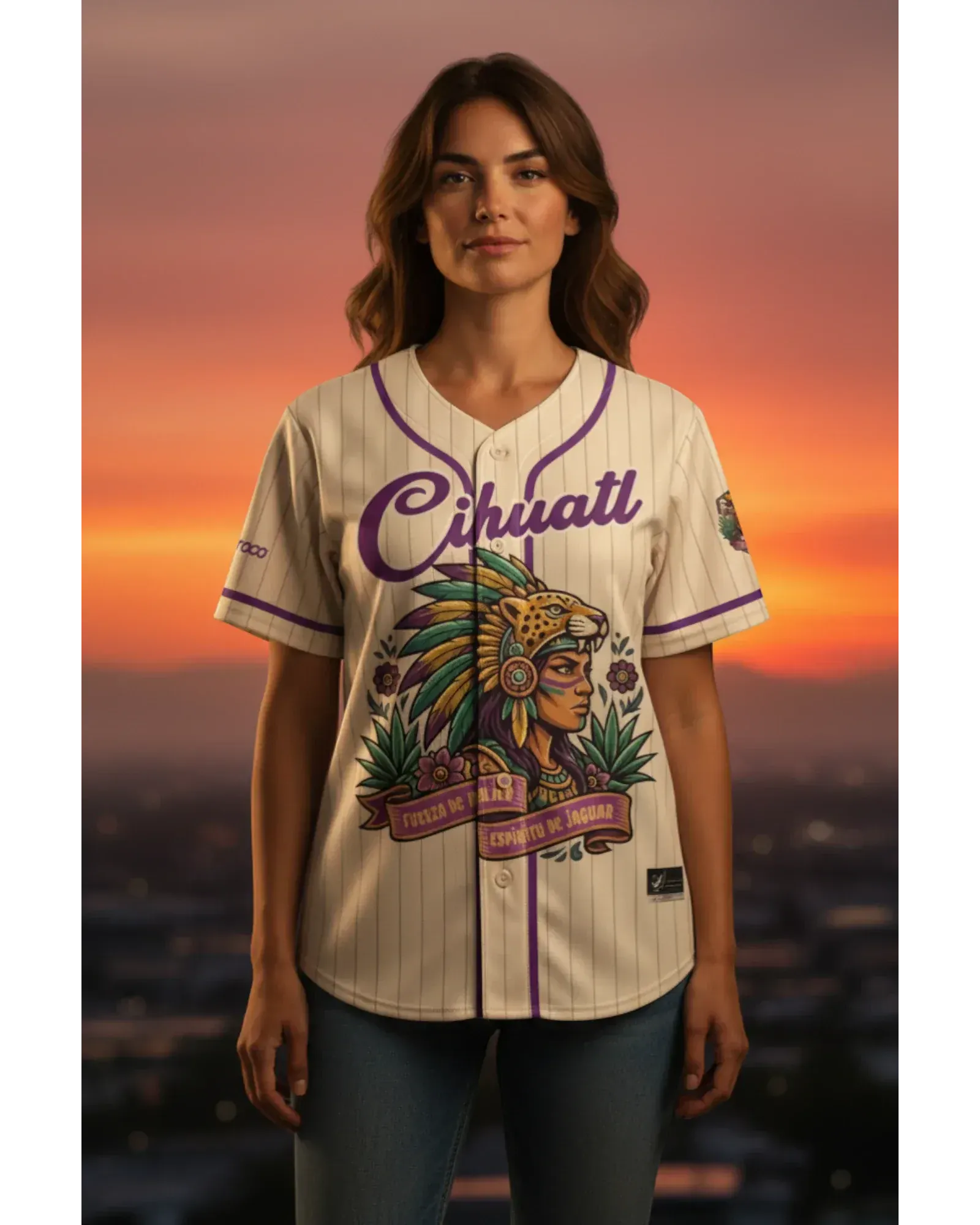 Retrooo.com Jersey béisbol Casaca Béisbol Cihuatl · Día de la Mujer · Florecer es Expandirse | Retrooo
