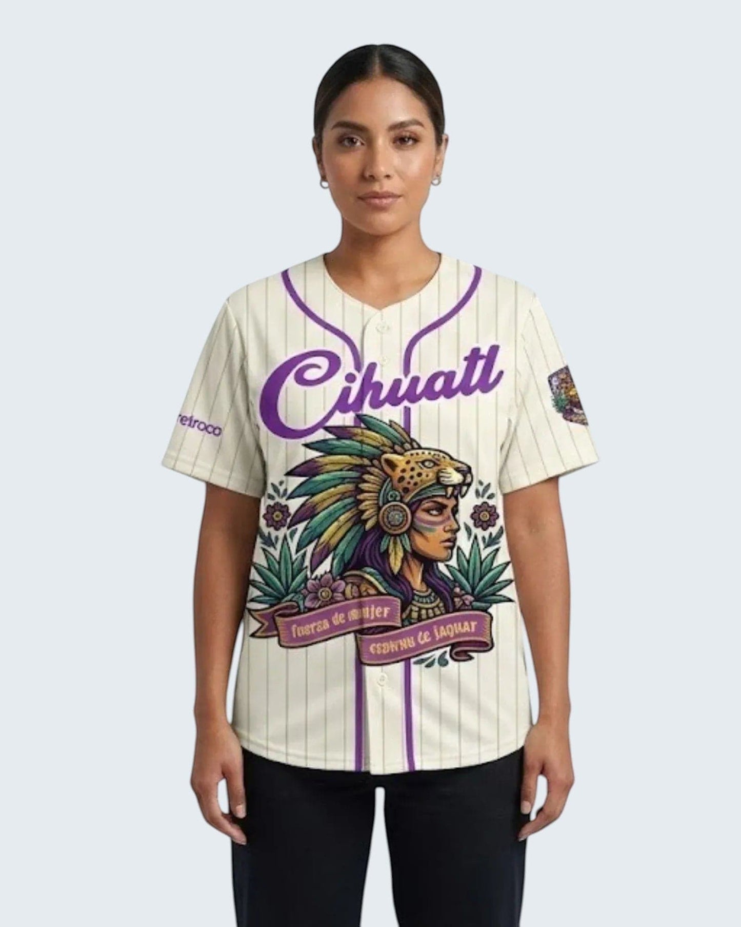 Retrooo.com Jersey béisbol Casaca Béisbol Cihuatl · Día de la Mujer · Florecer es Expandirse | Retrooo