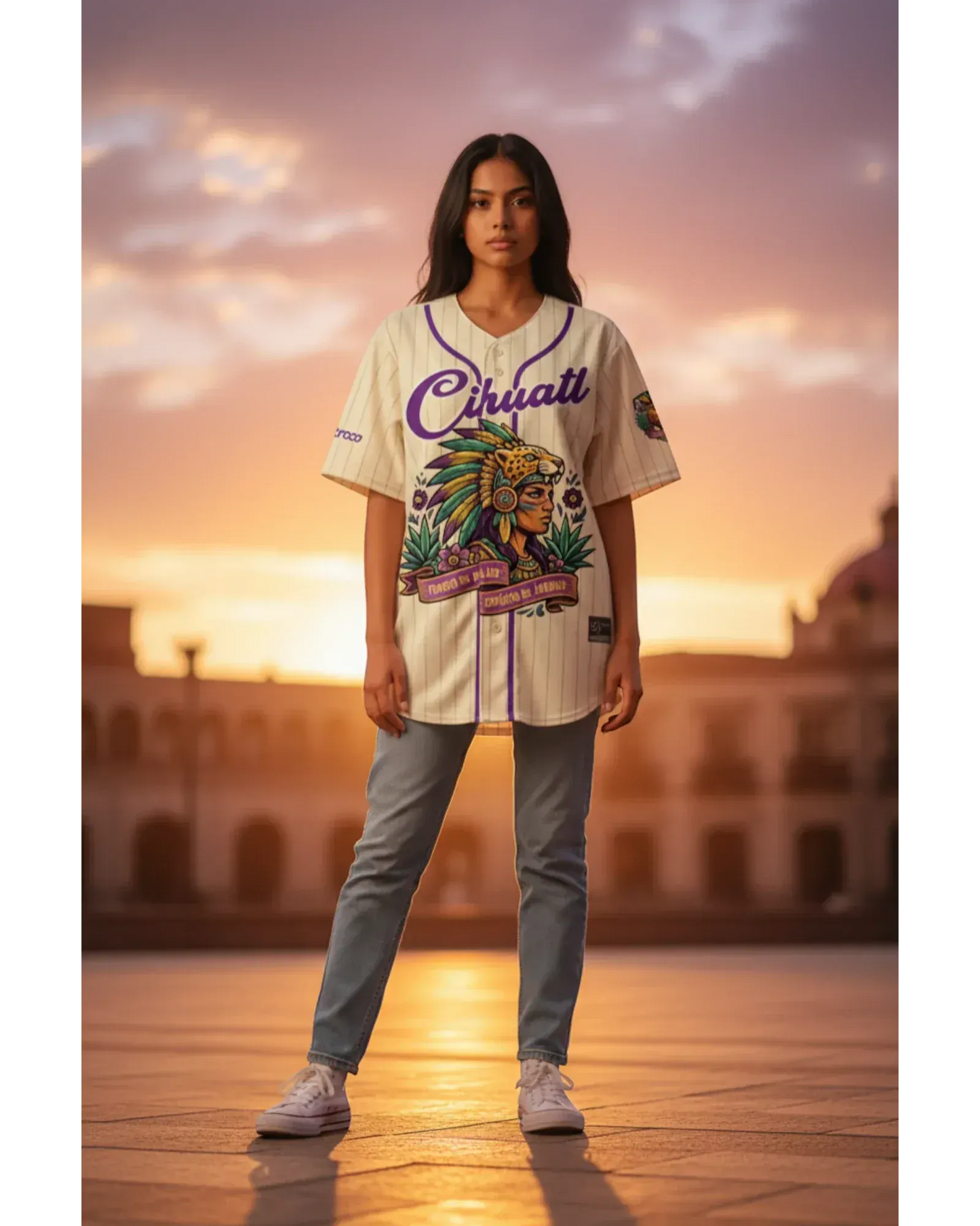 Retrooo.com Jersey béisbol Casaca Béisbol Cihuatl · Día de la Mujer · Florecer es Expandirse | Retrooo