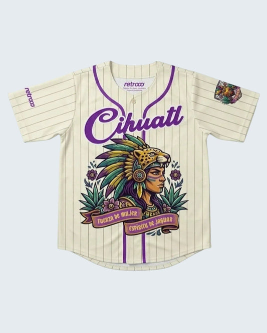 Retrooo.com Jersey béisbol Casaca Béisbol Cihuatl · Día de la Mujer · Florecer es Expandirse | Retrooo