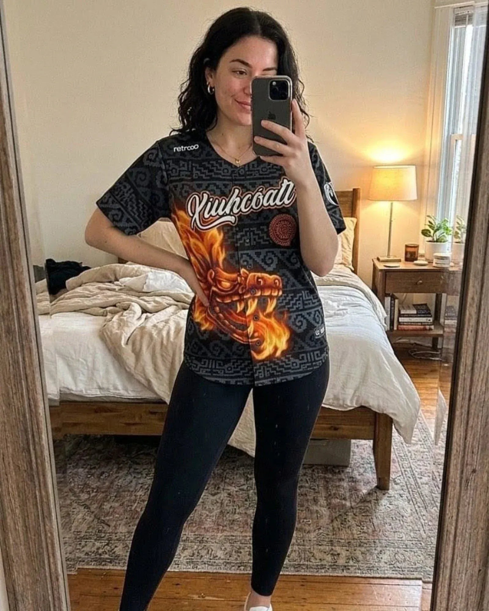 Retrooo.com Jersey béisbol Casaca Retrooo Béisbol Xiuhcóatl · Serpiente de Fuego
