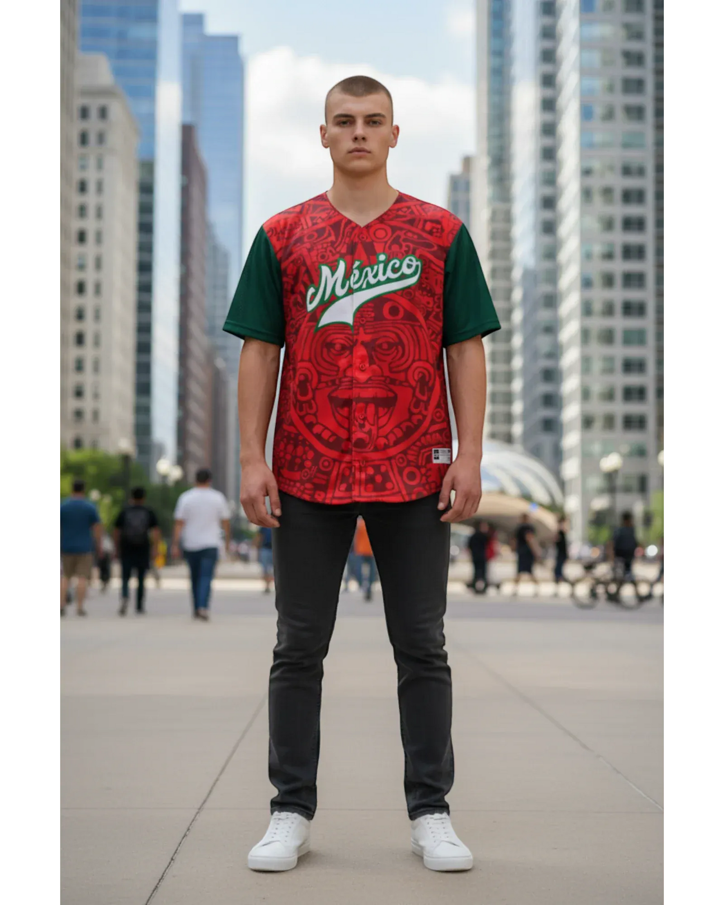 Retrooo.com Jersey béisbol Jersey Béisbol Piedra del Sol - Edición Calendario Azteca | Personalización Premium