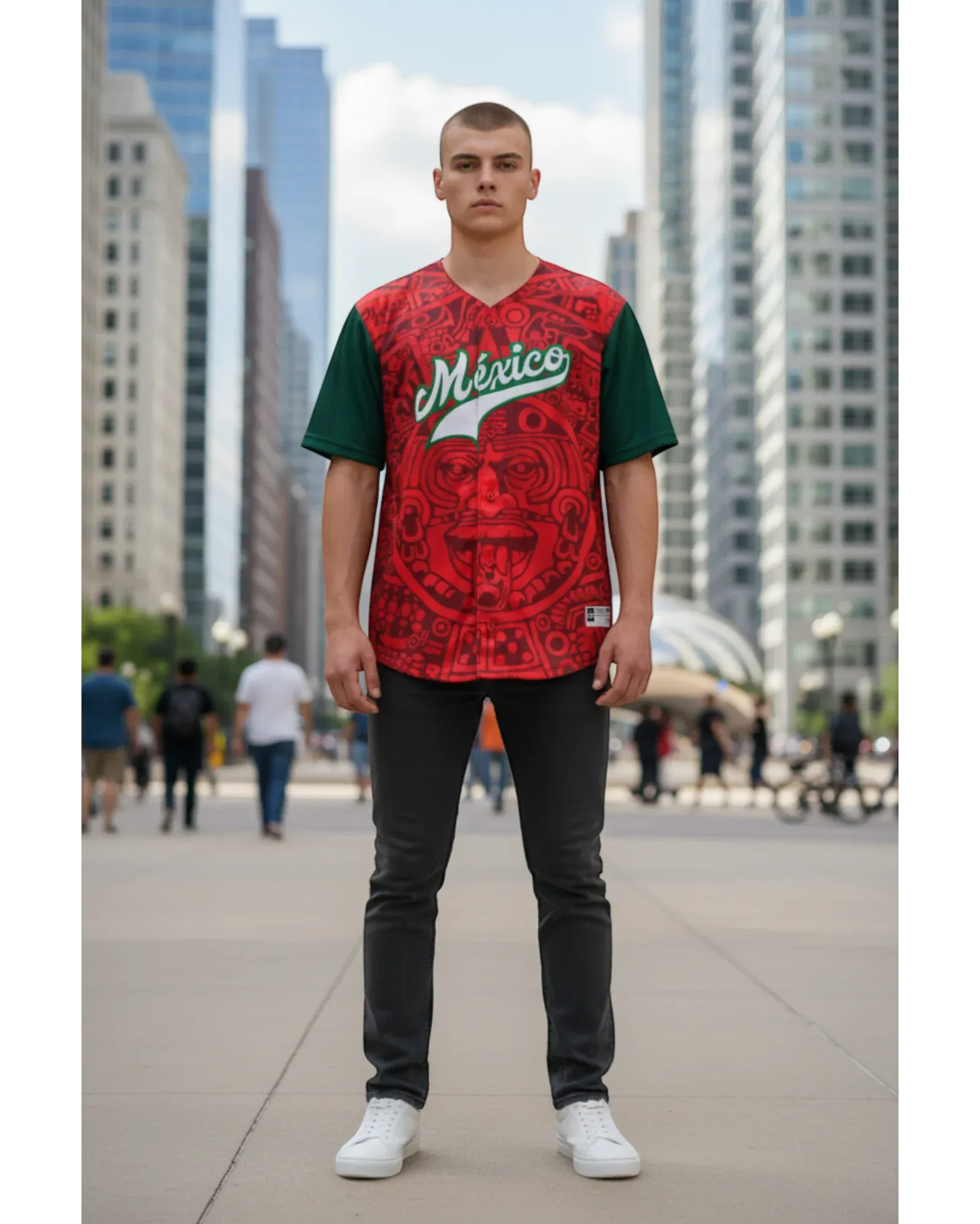Retrooo.com Jersey béisbol Jersey Béisbol Piedra del Sol - Edición Calendario Azteca | Personalización Premium