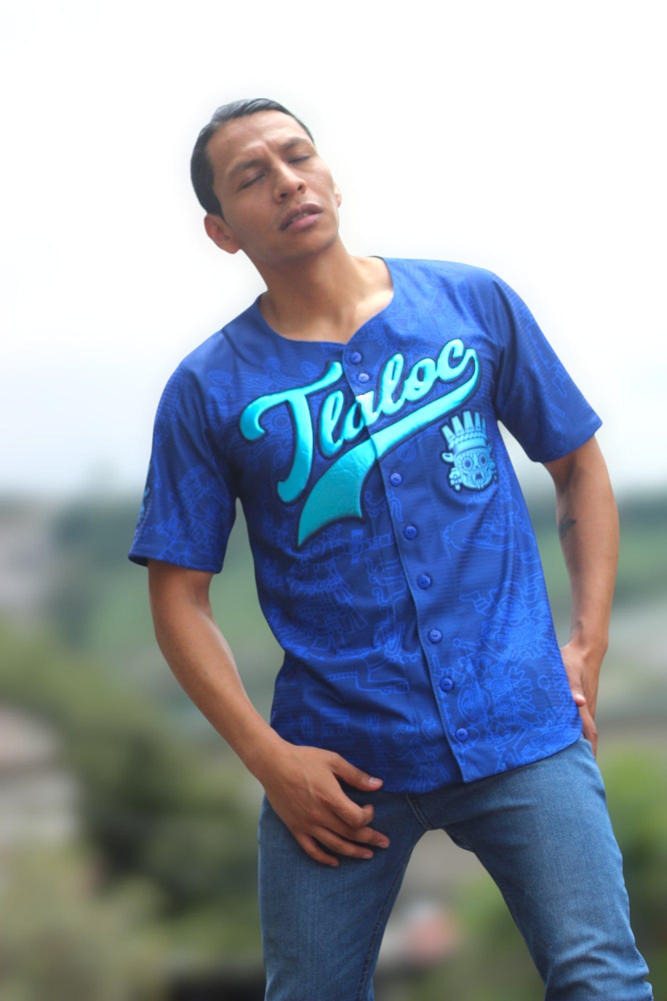 Retrooo.com Jersey béisbol Jersey Béisbol Tlaloc - Edición Divina | Dios de la Lluvia y la Fertilidad