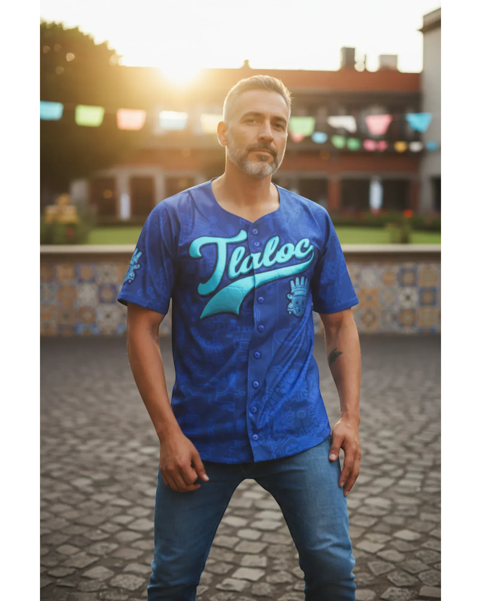 Retrooo.com Jersey béisbol Jersey Béisbol Tlaloc - Edición Divina | Dios de la Lluvia y la Fertilidad