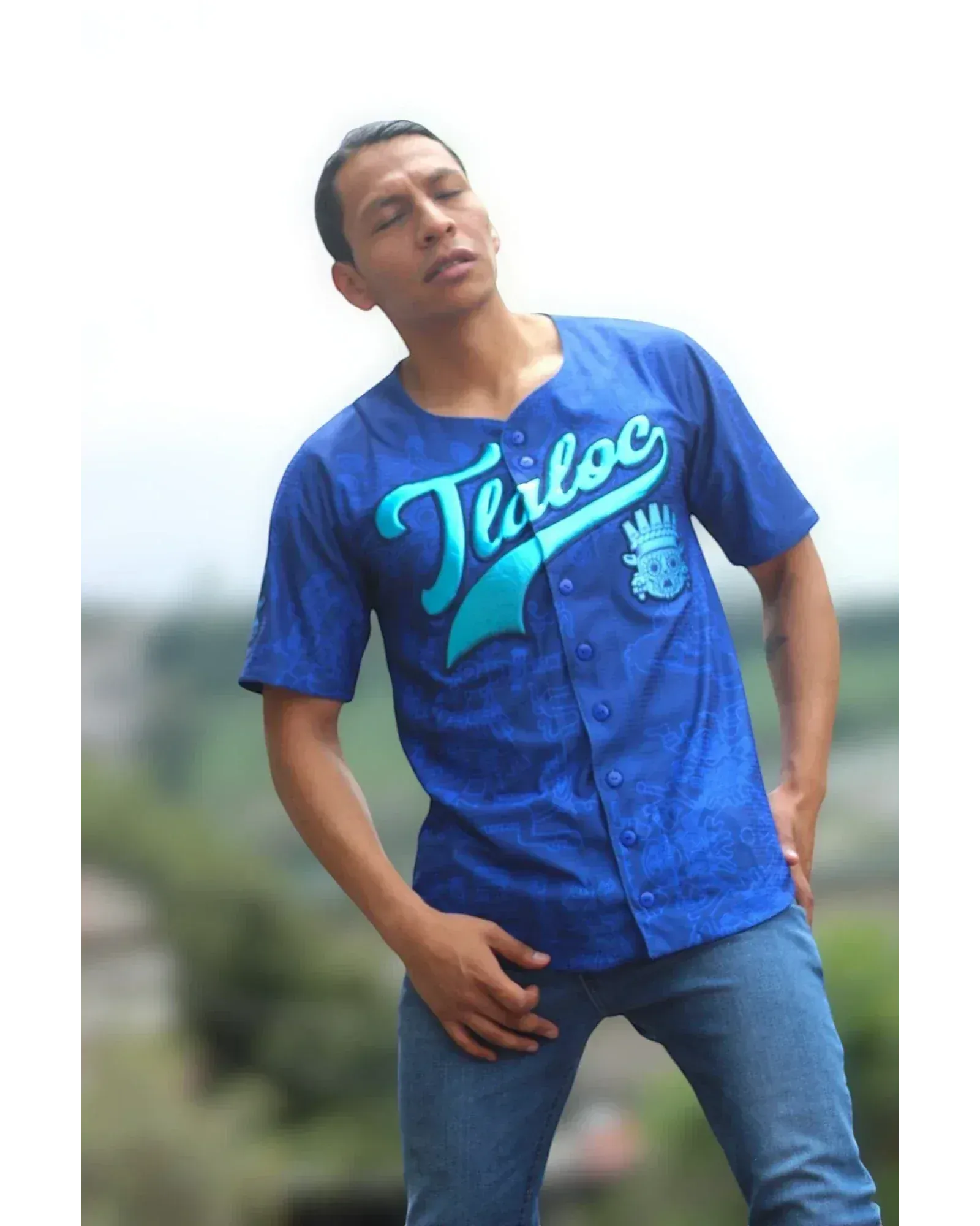 Retrooo.com Jersey béisbol Jersey Béisbol Tlaloc - Edición Divina | Dios de la Lluvia y la Fertilidad