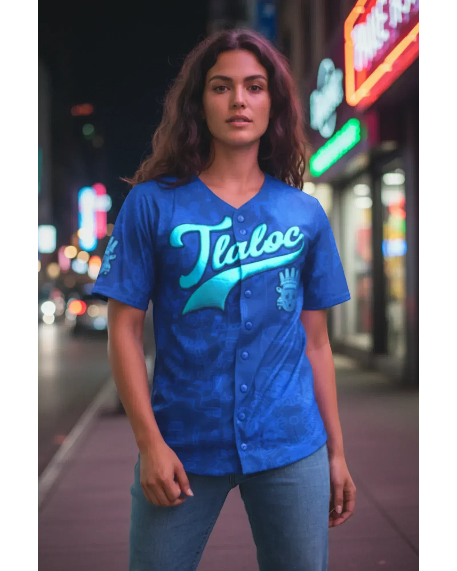 Retrooo.com Jersey béisbol Jersey Béisbol Tlaloc - Edición Divina | Dios de la Lluvia y la Fertilidad