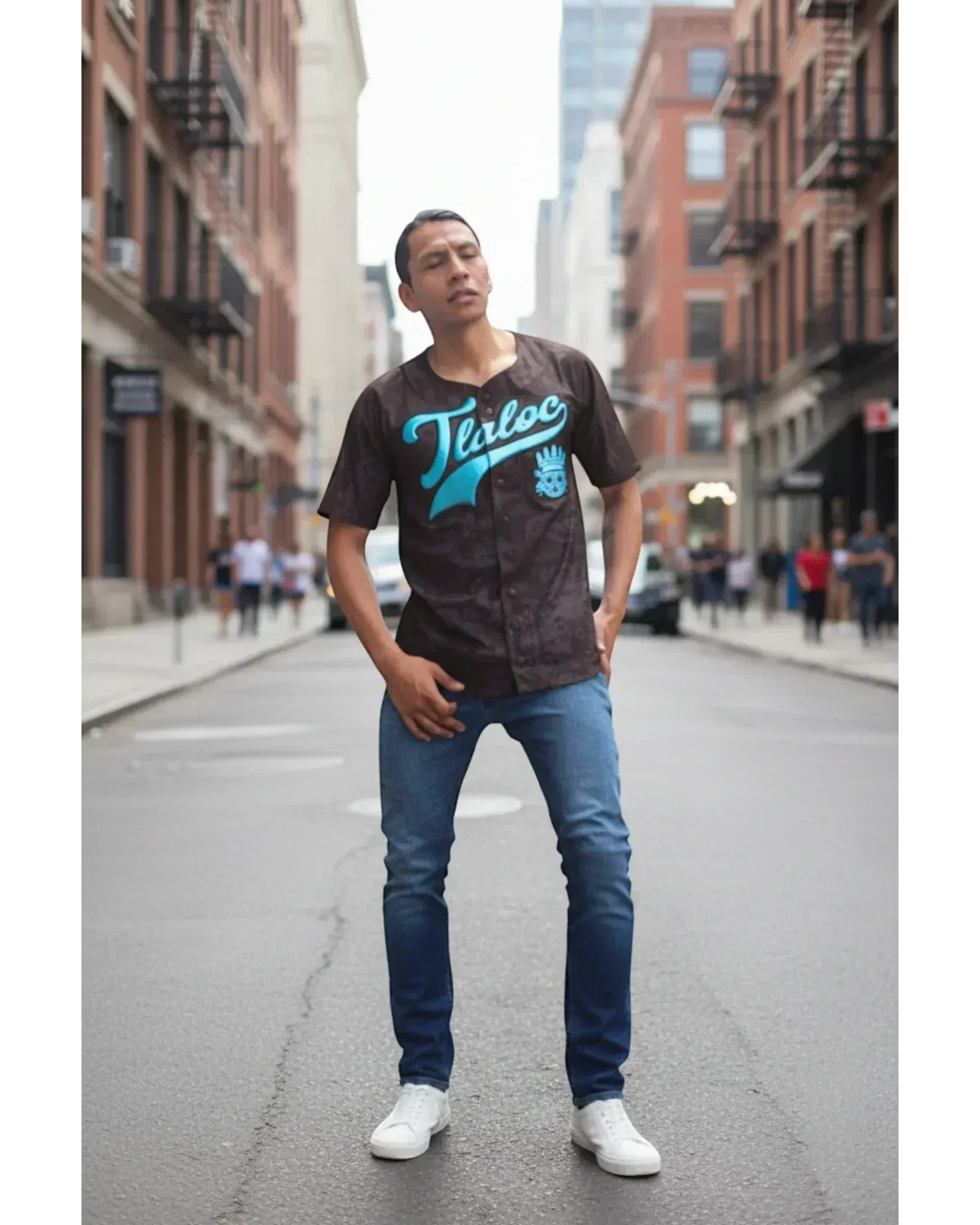 Retrooo.com Jersey béisbol Jersey Béisbol Tlaloc - Edición Divina | Dios de la Lluvia y la Fertilidad