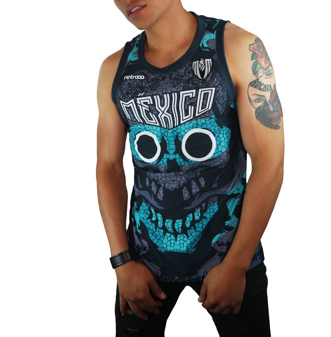 Retrooo.com Jersey Jersey Basketball Tezcatlipoca - Edición Espejo Humeante Sin Mangas | Dios Nocturno