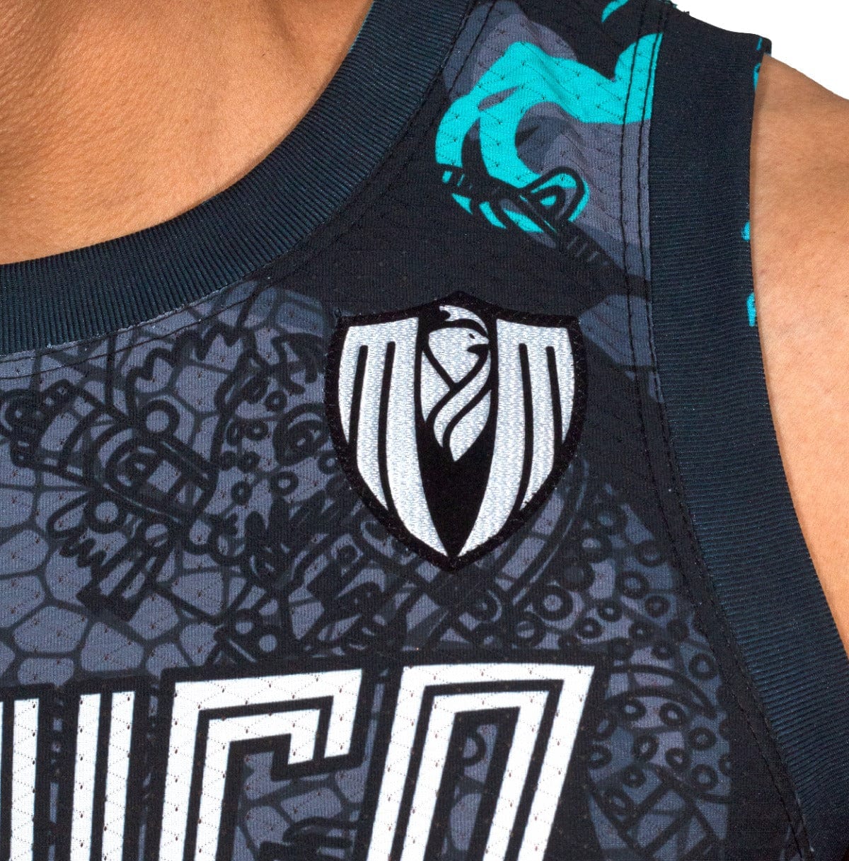 Retrooo.com Jersey Jersey Basketball Tezcatlipoca - Edición Espejo Humeante Sin Mangas | Dios Nocturno