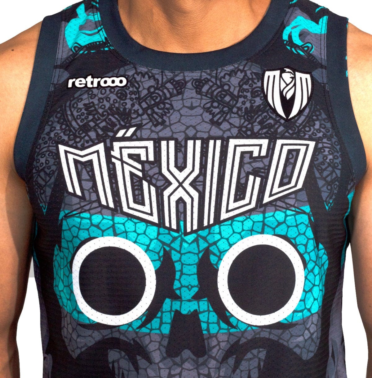Retrooo.com Jersey Jersey Basketball Tezcatlipoca - Edición Espejo Humeante Sin Mangas | Dios Nocturno