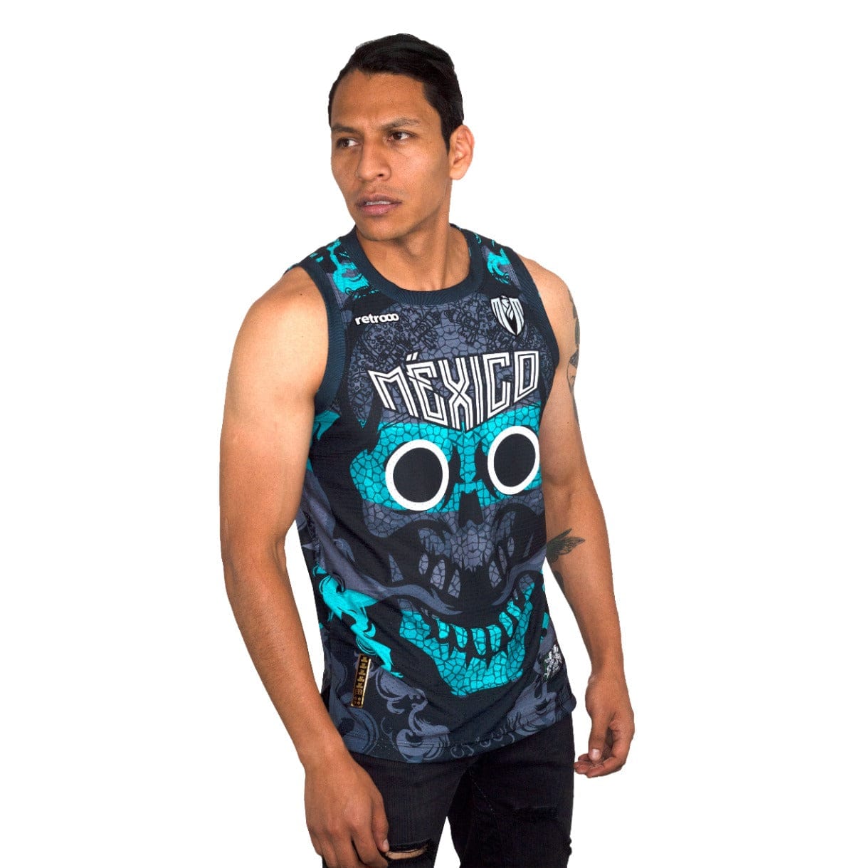 Retrooo.com Jersey Jersey Basketball Tezcatlipoca - Edición Espejo Humeante Sin Mangas | Dios Nocturno