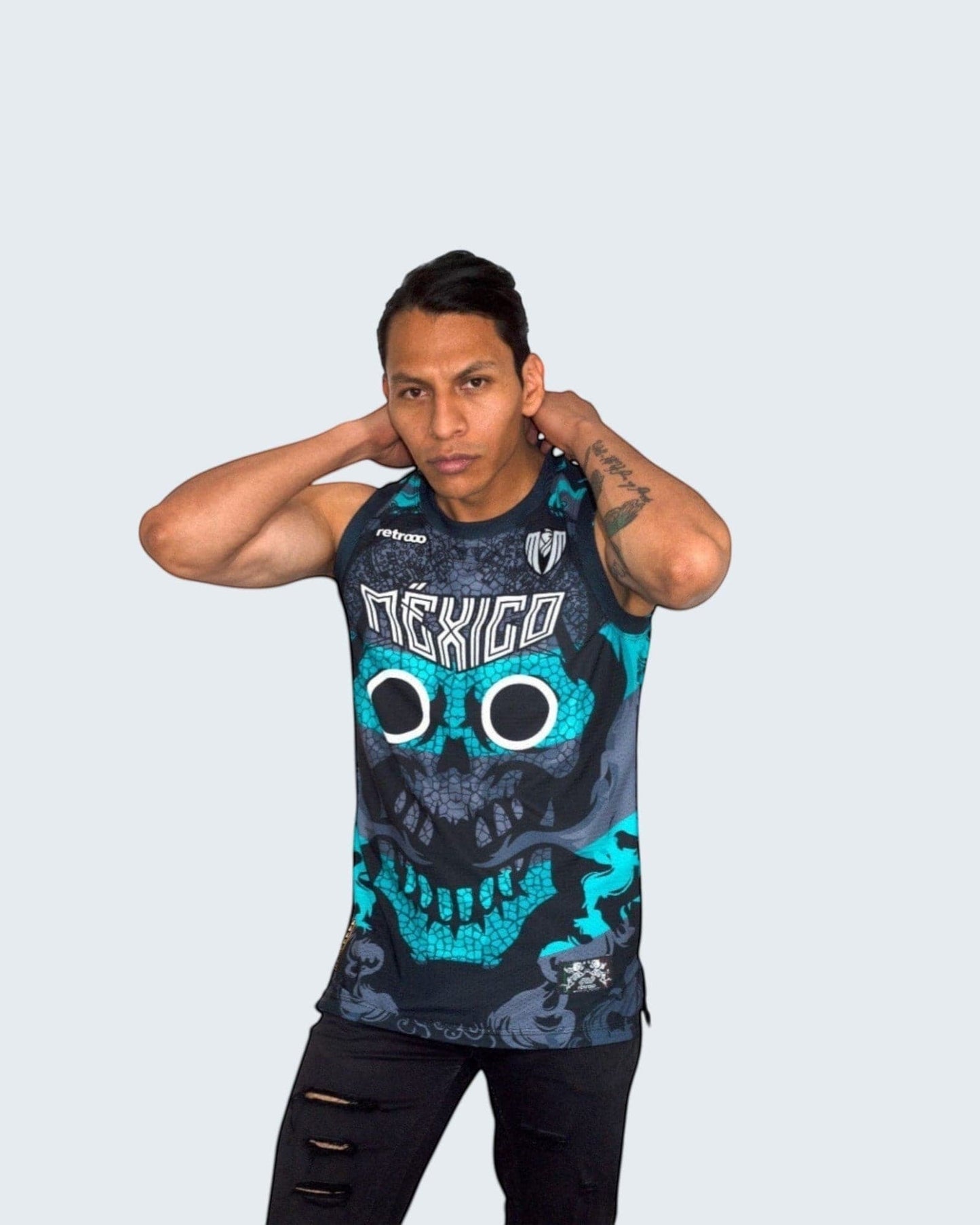 Retrooo.com Jersey Jersey Basketball Tezcatlipoca - Edición Espejo Humeante Sin Mangas | Dios Nocturno