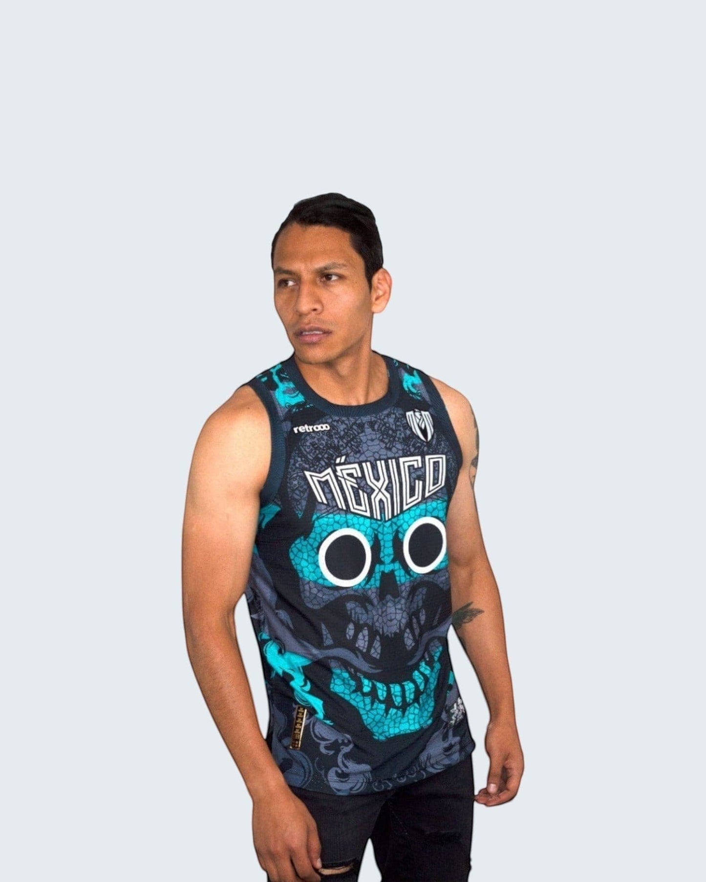 Retrooo.com Jersey Jersey Basketball Tezcatlipoca - Edición Espejo Humeante Sin Mangas | Dios Nocturno