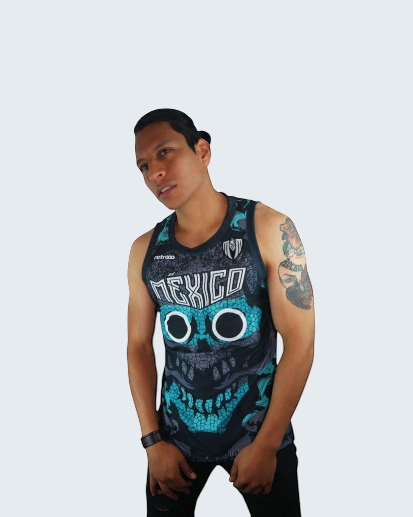 Retrooo.com Jersey Jersey Basketball Tezcatlipoca - Edición Espejo Humeante Sin Mangas | Dios Nocturno
