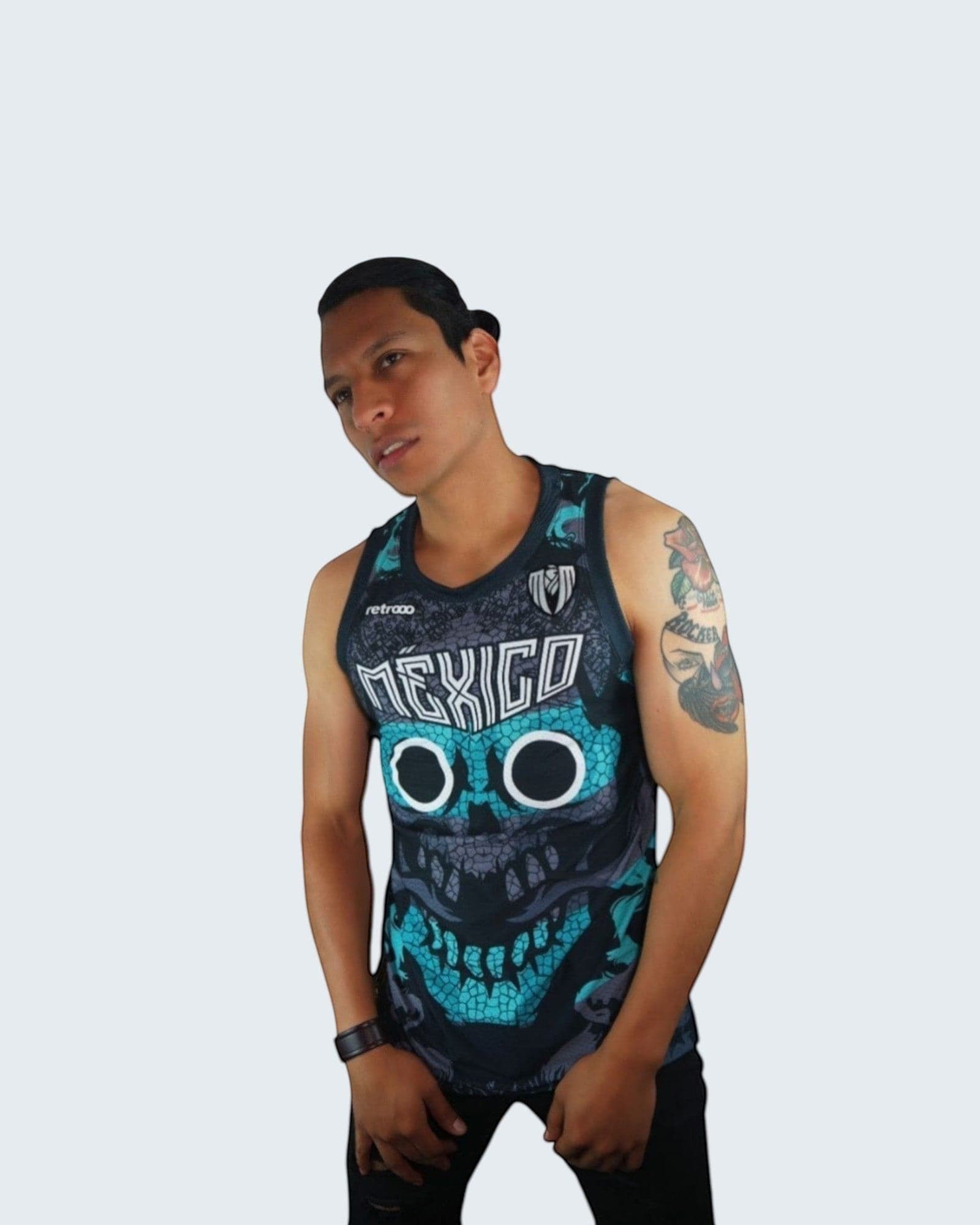 Retrooo.com Jersey Jersey Basketball Tezcatlipoca - Edición Espejo Humeante Sin Mangas | Dios Nocturno