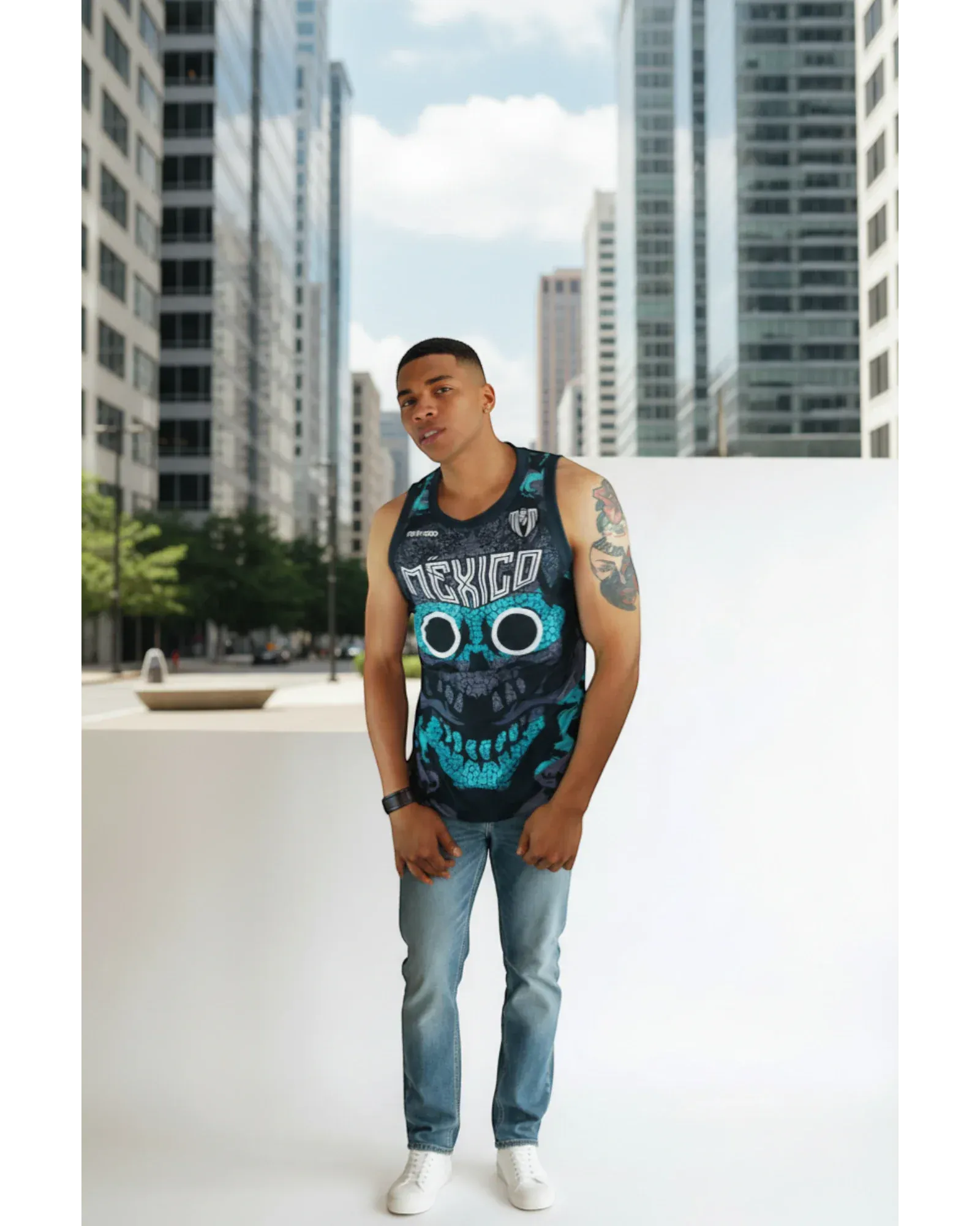 Retrooo.com Jersey Jersey Basketball Tezcatlipoca - Edición Espejo Humeante Sin Mangas | Dios Nocturno