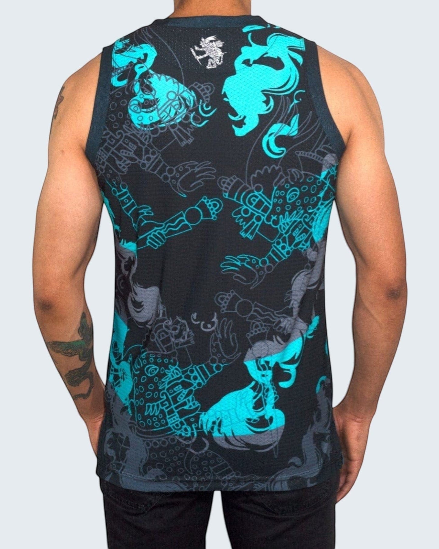 Retrooo.com Jersey Jersey Basketball Tezcatlipoca - Edición Espejo Humeante Sin Mangas | Dios Nocturno