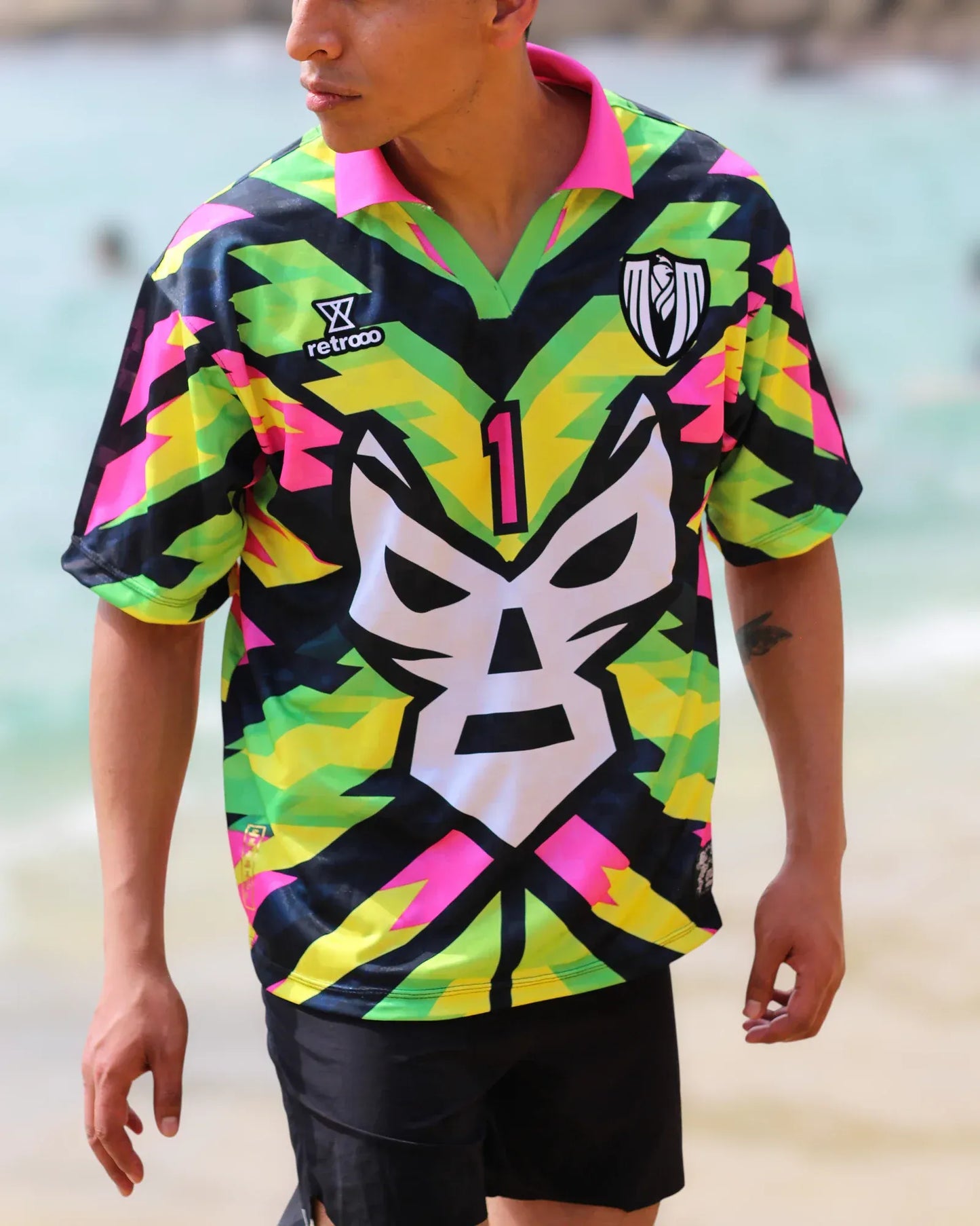 Retrooo.com Jersey Jersey Retrooo Lucha Libre Guerreros | No Te Escondas Más - Neón Brutal