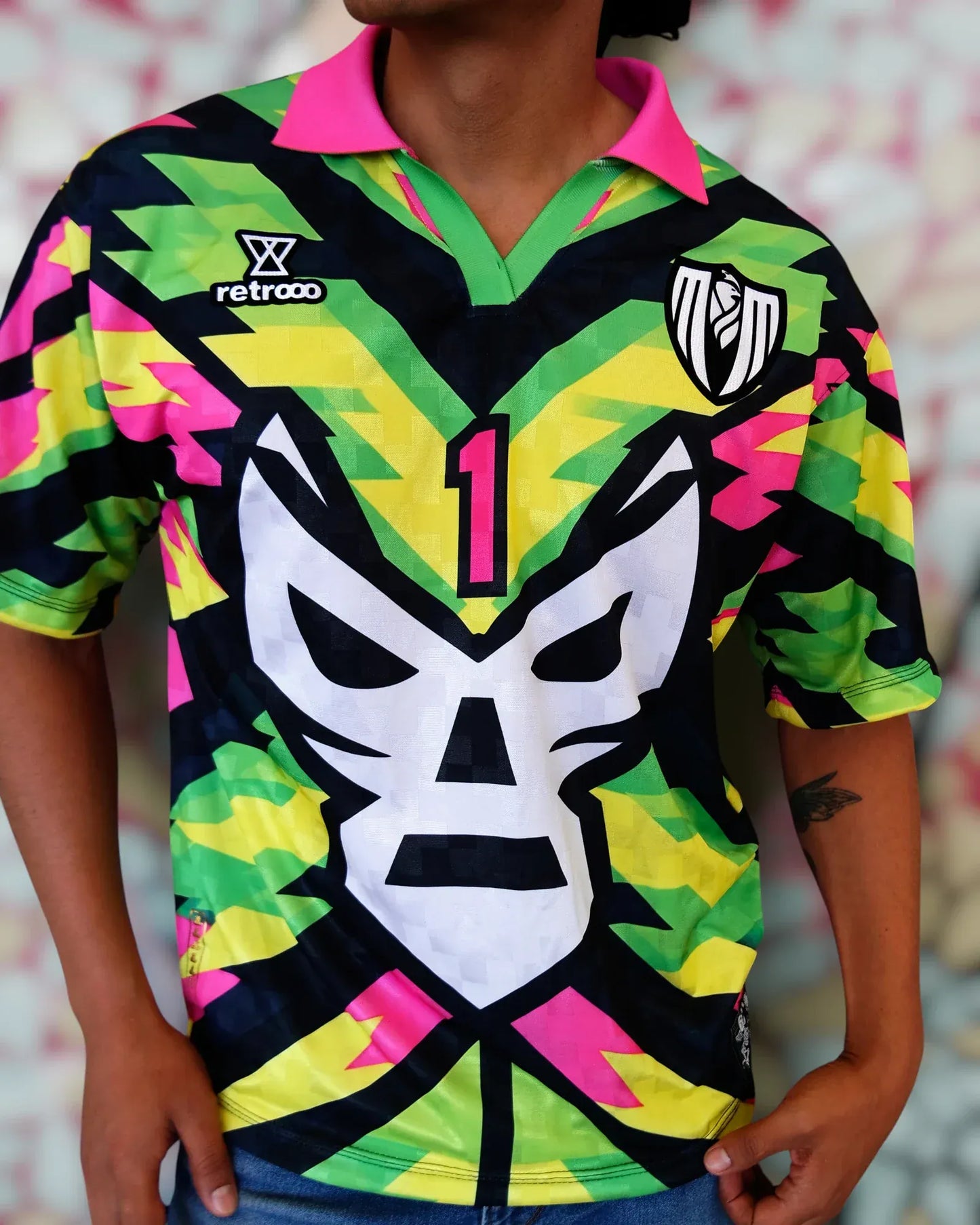 Retrooo.com Jersey Jersey Retrooo Lucha Libre Guerreros | No Te Escondas Más - Neón Brutal