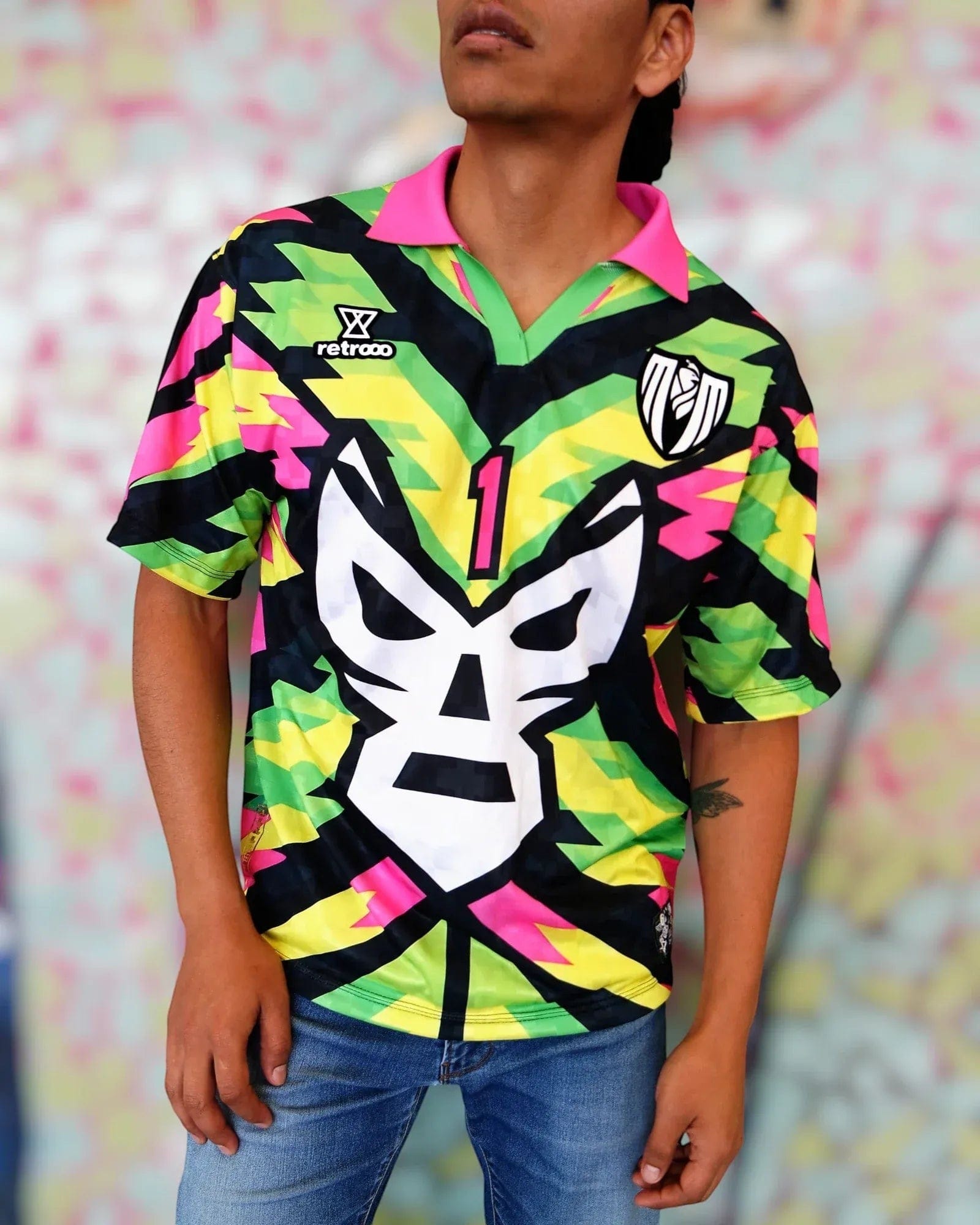 Retrooo.com Jersey Jersey Retrooo Lucha Libre Guerreros | No Te Escondas Más - Neón Brutal