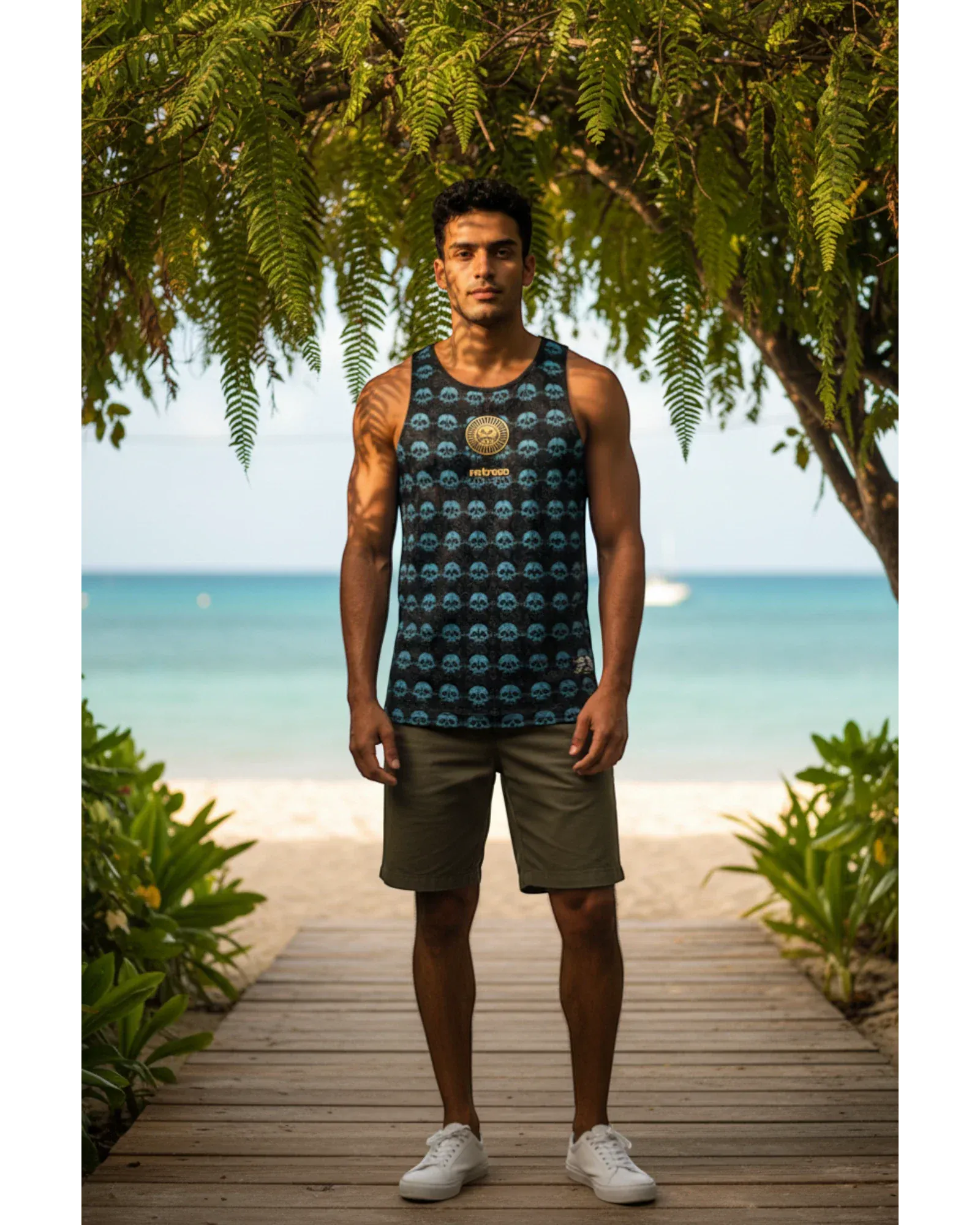 Retrooo.com Ropa deportiva Jersey Tzompantli Tank - Edición Eco Performance | Fuerza Ancestral Sustentable