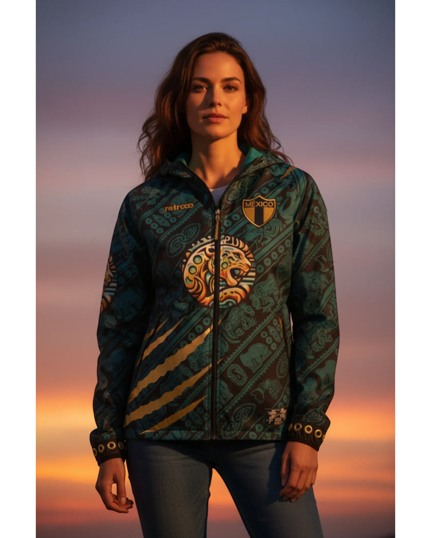 Retrooo.com Sudadera Rompevientos Balam · Jaguar de Calakmul · Edición Prototipo | Retrooo