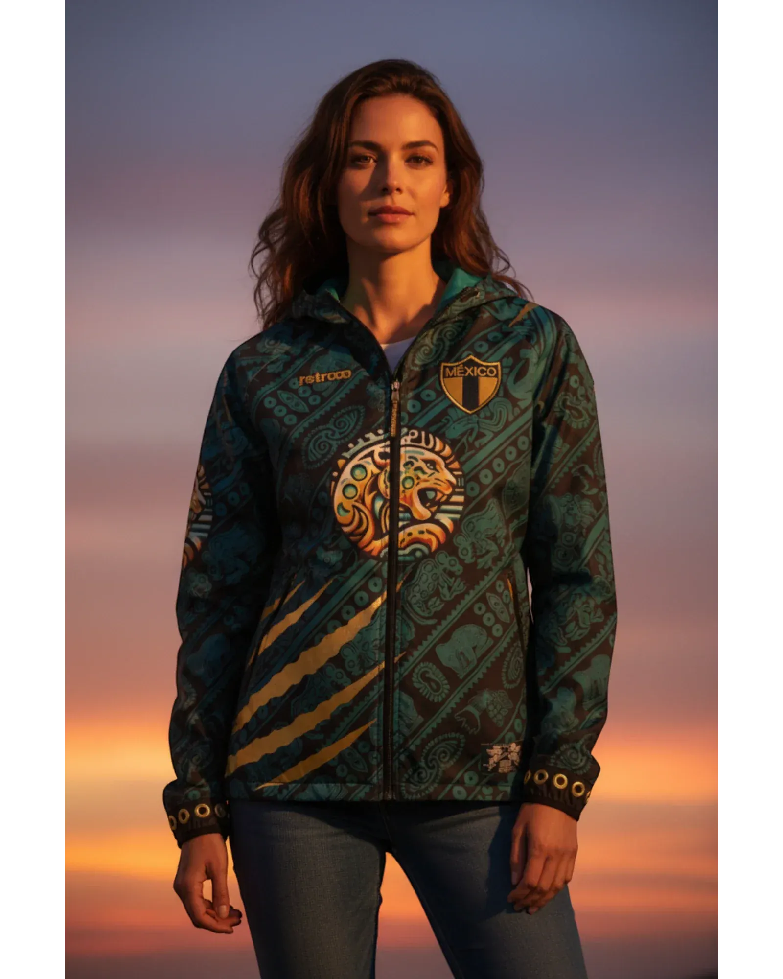 Retrooo.com Sudadera Rompevientos Balam · Jaguar de Calakmul · Edición Prototipo | Retrooo