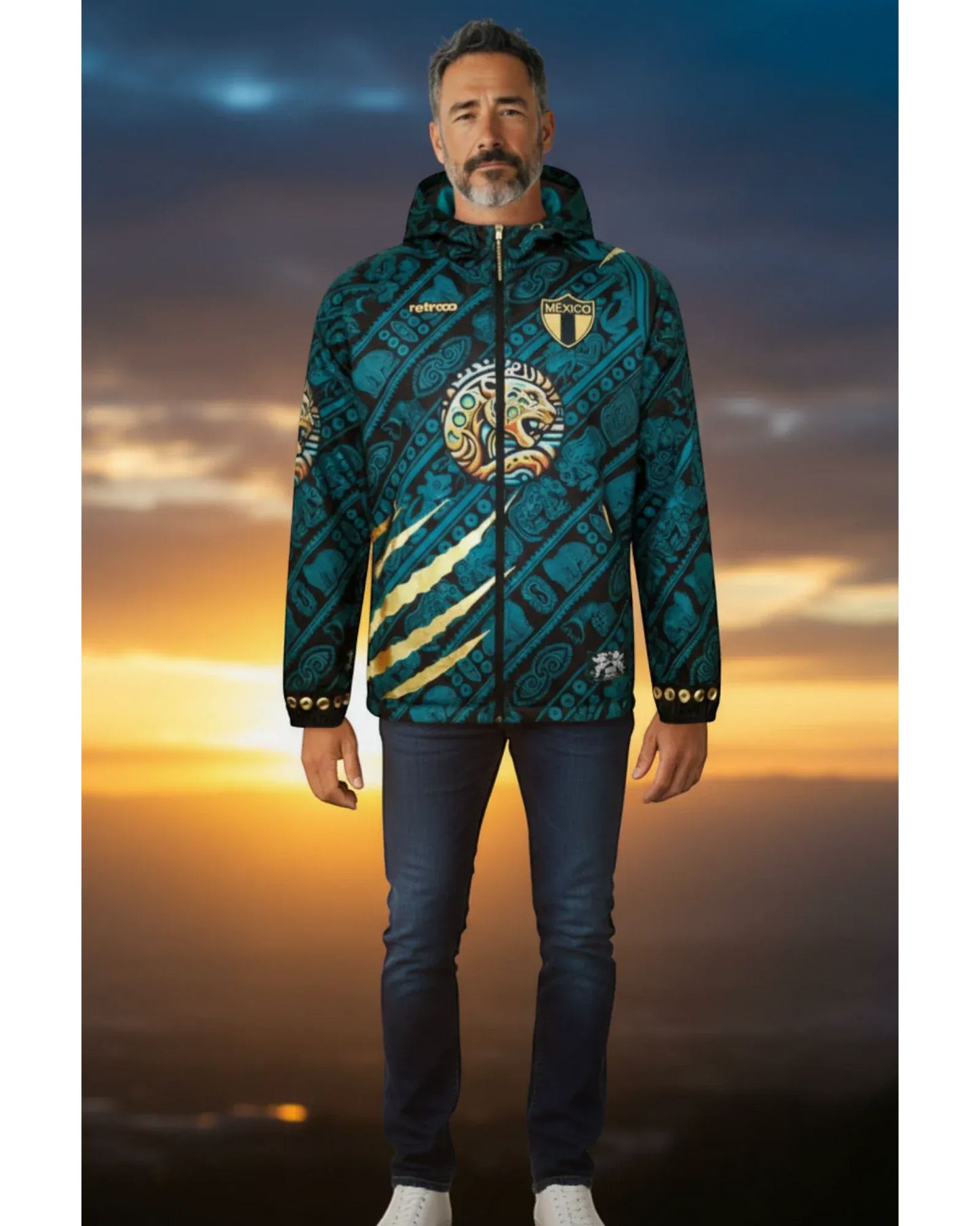 Retrooo.com Sudadera Rompevientos Balam · Jaguar de Calakmul · Edición Prototipo | Retrooo