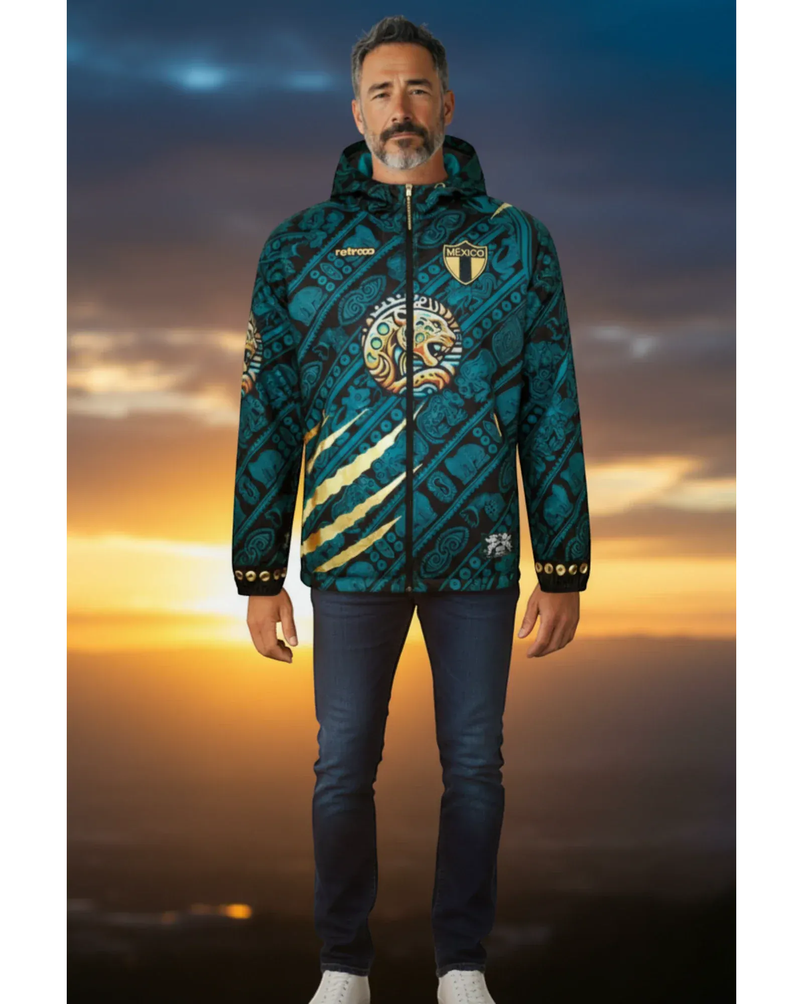 Retrooo.com Sudadera Rompevientos Balam · Jaguar de Calakmul · Edición Prototipo | Retrooo