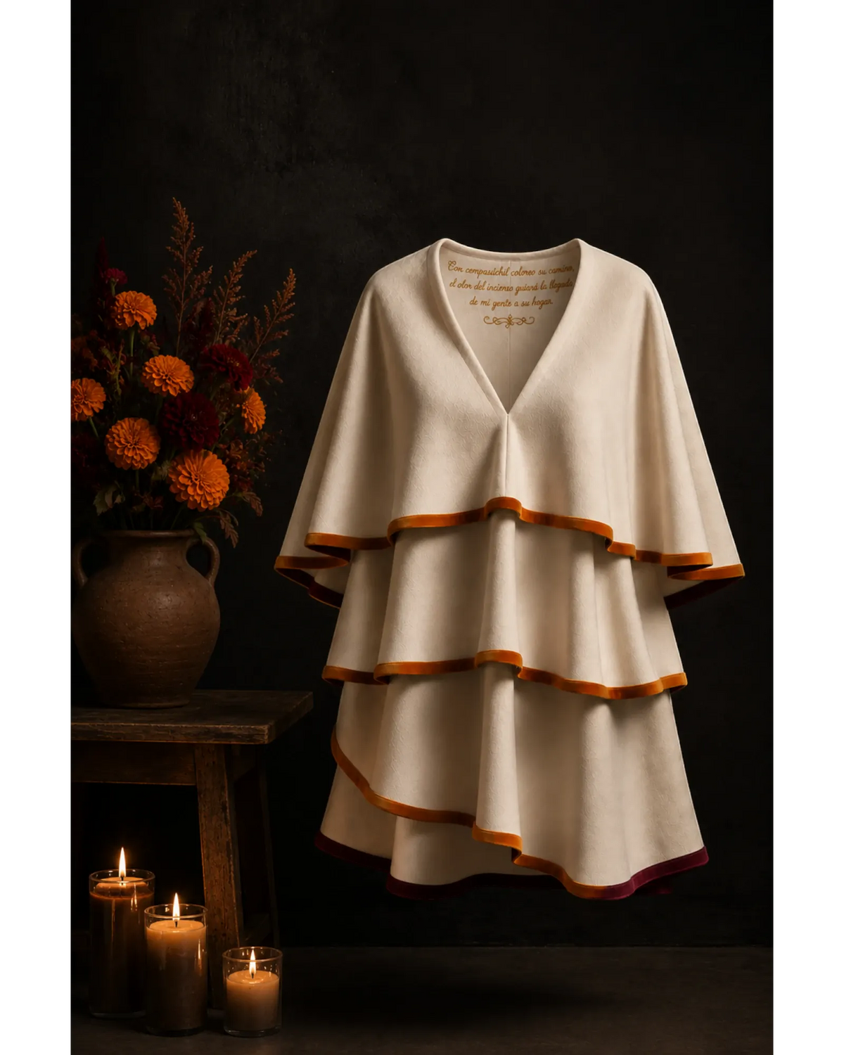Retrooo Sueter Poncho Camino de Flores · Edición Prototipo