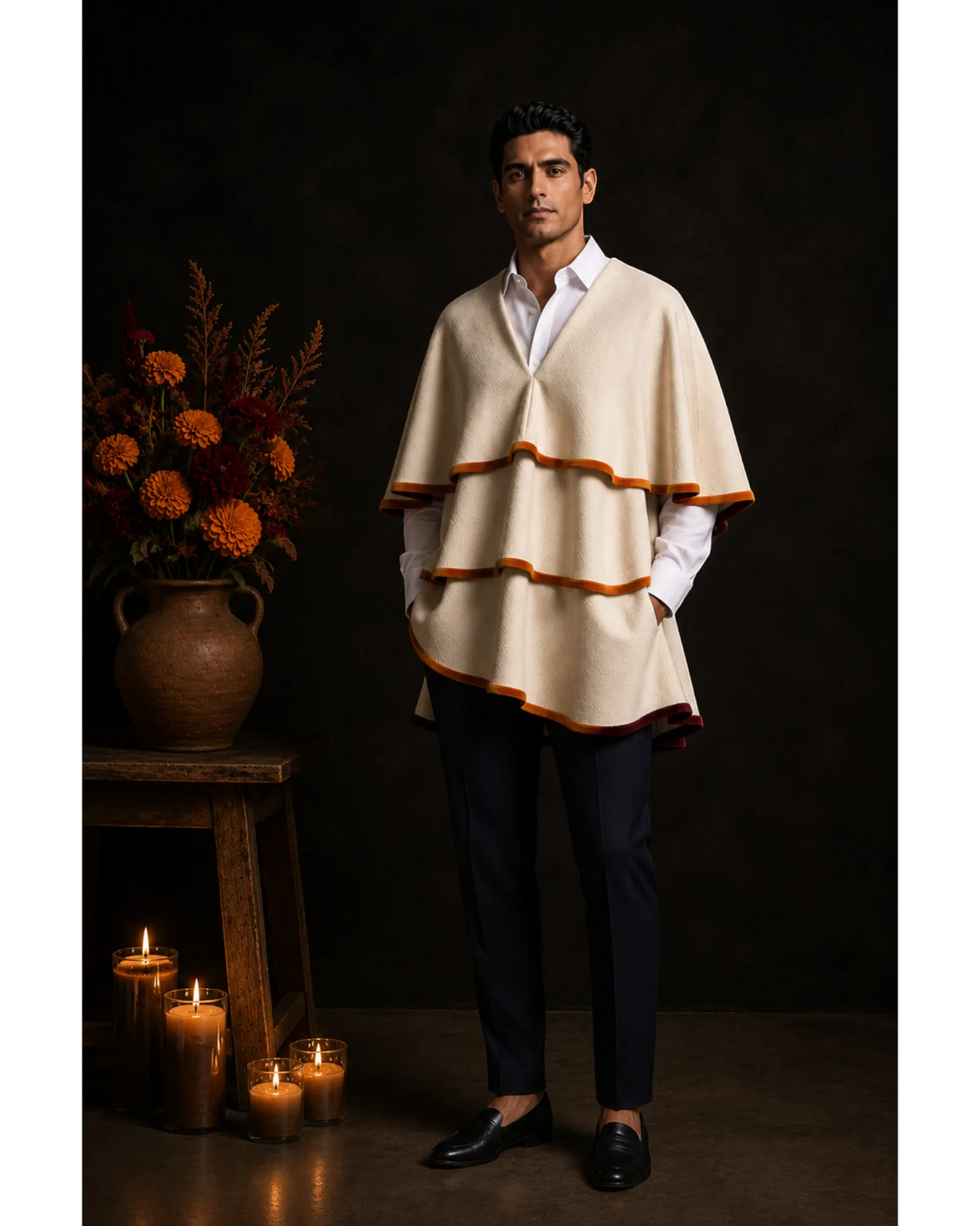Retrooo Sueter Poncho Camino de Flores · Edición Prototipo