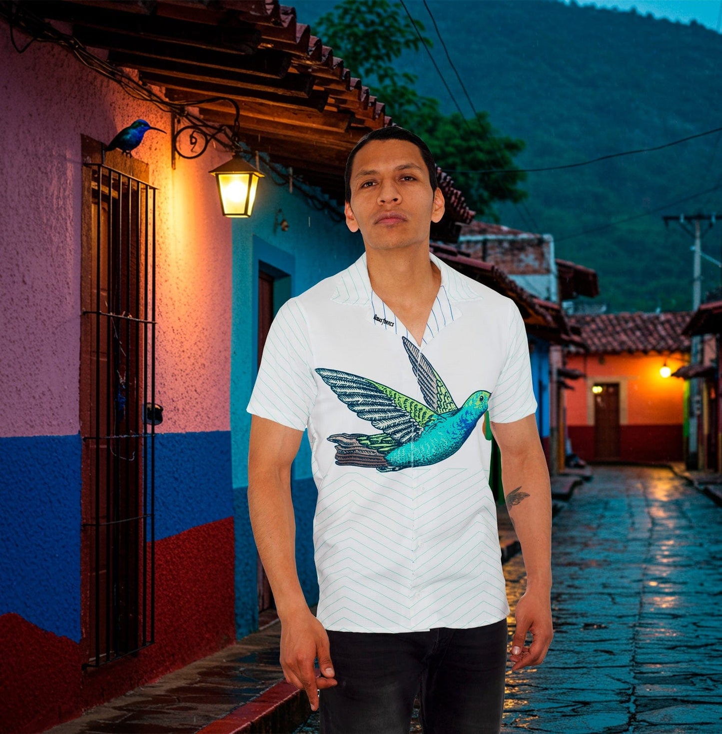 Retroooclothes Camisa Camisa Hawaiana Colibrí México - Edición Lafayette Premium | Andrés & Arthur Balitskiy