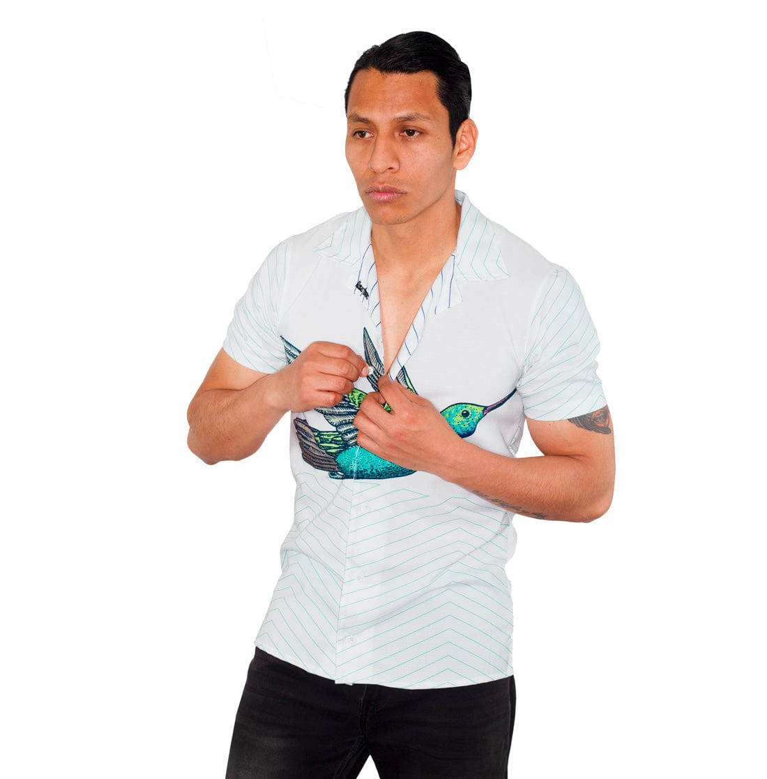 Retroooclothes Camisa Camisa Hawaiana Colibrí México - Edición Lafayette Premium | Andrés & Arthur Balitskiy