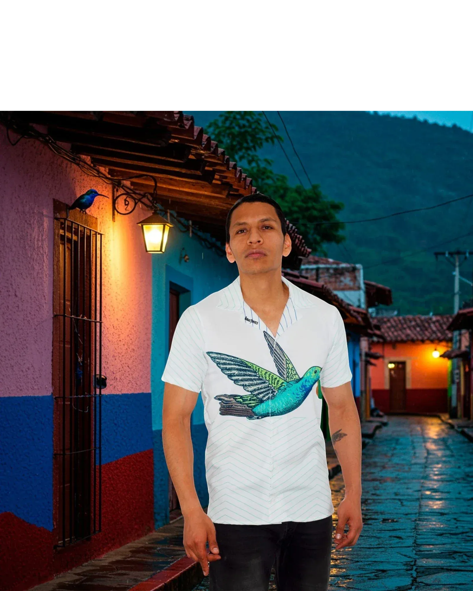 Retroooclothes Camisa Camisa Hawaiana Colibrí México - Edición Lafayette Premium | Andrés & Arthur Balitskiy