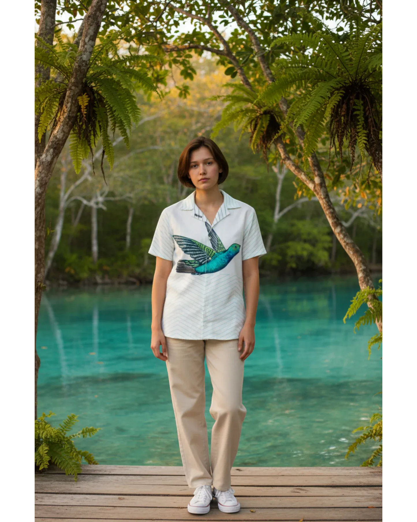 Retroooclothes Camisa Camisa Hawaiana Colibrí México - Edición Lafayette Premium | Andrés & Arthur Balitskiy