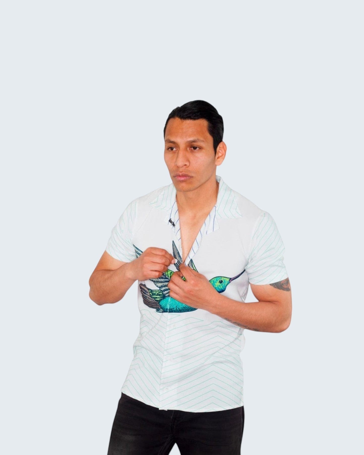 Retroooclothes Camisa Camisa Hawaiana Colibrí México - Edición Lafayette Premium | Andrés & Arthur Balitskiy