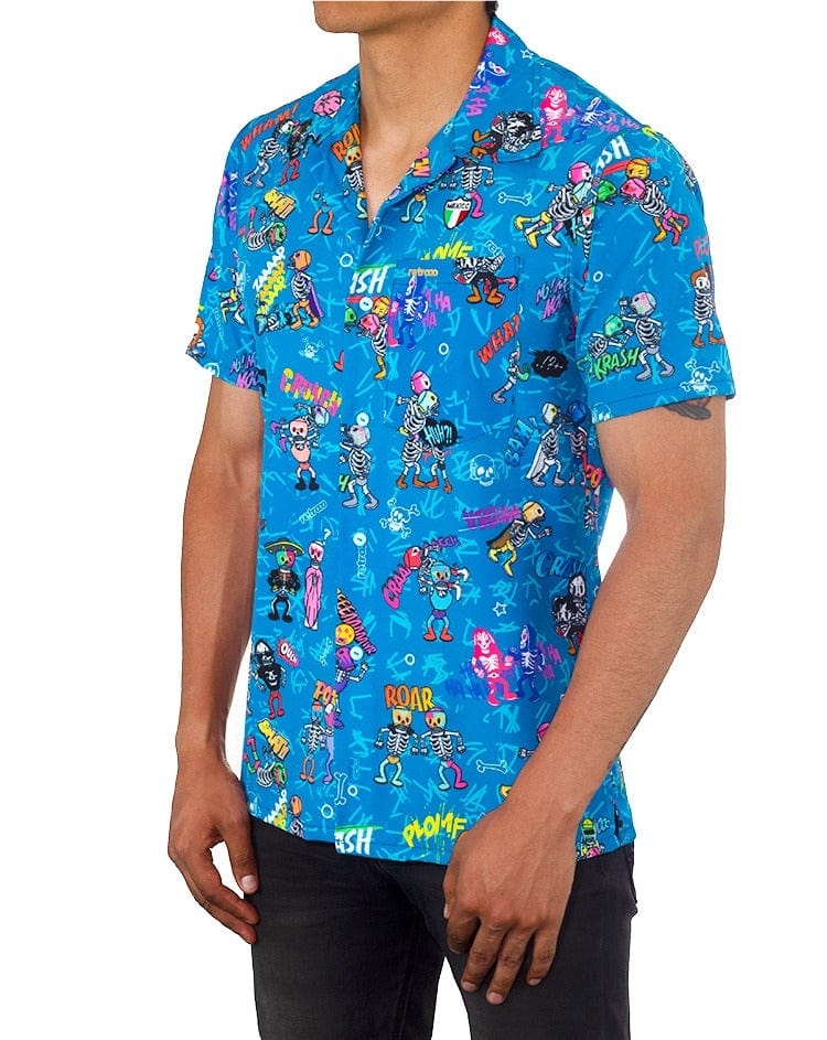 Retroooclothes Camisa Camisa Hawaiana Retrooo México Lucha Acción