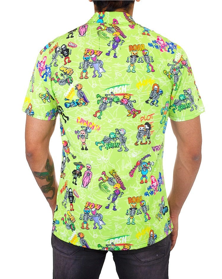 Retroooclothes Camisa Camisa Hawaiana Retrooo México Lucha Acción