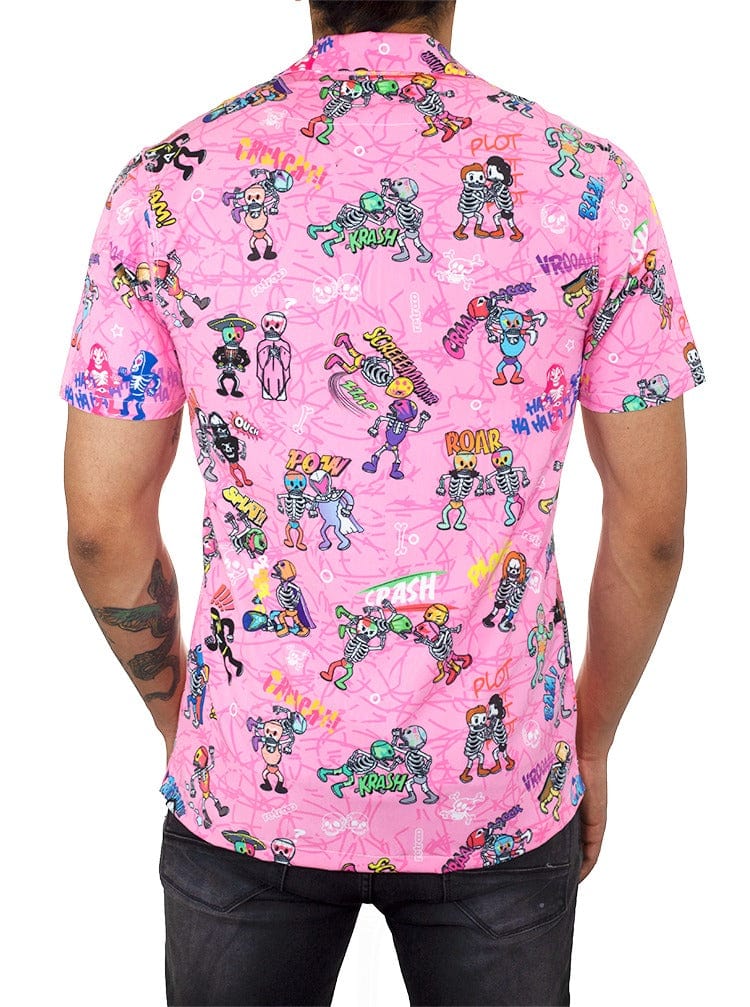 Retroooclothes Camisa Camisa Hawaiana Retrooo México Lucha Acción