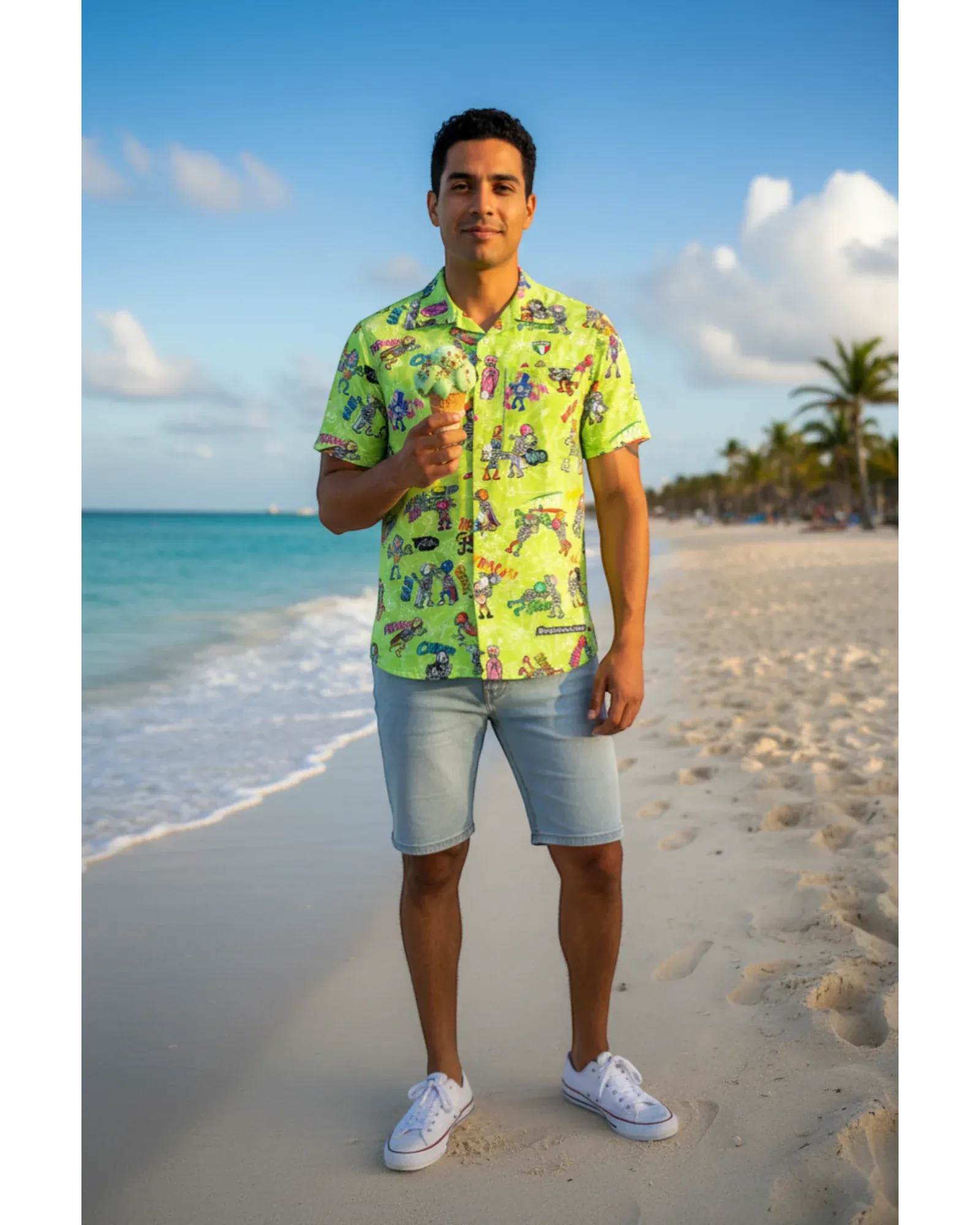 Retroooclothes Camisa Camisa Hawaiana Retrooo México Lucha Acción