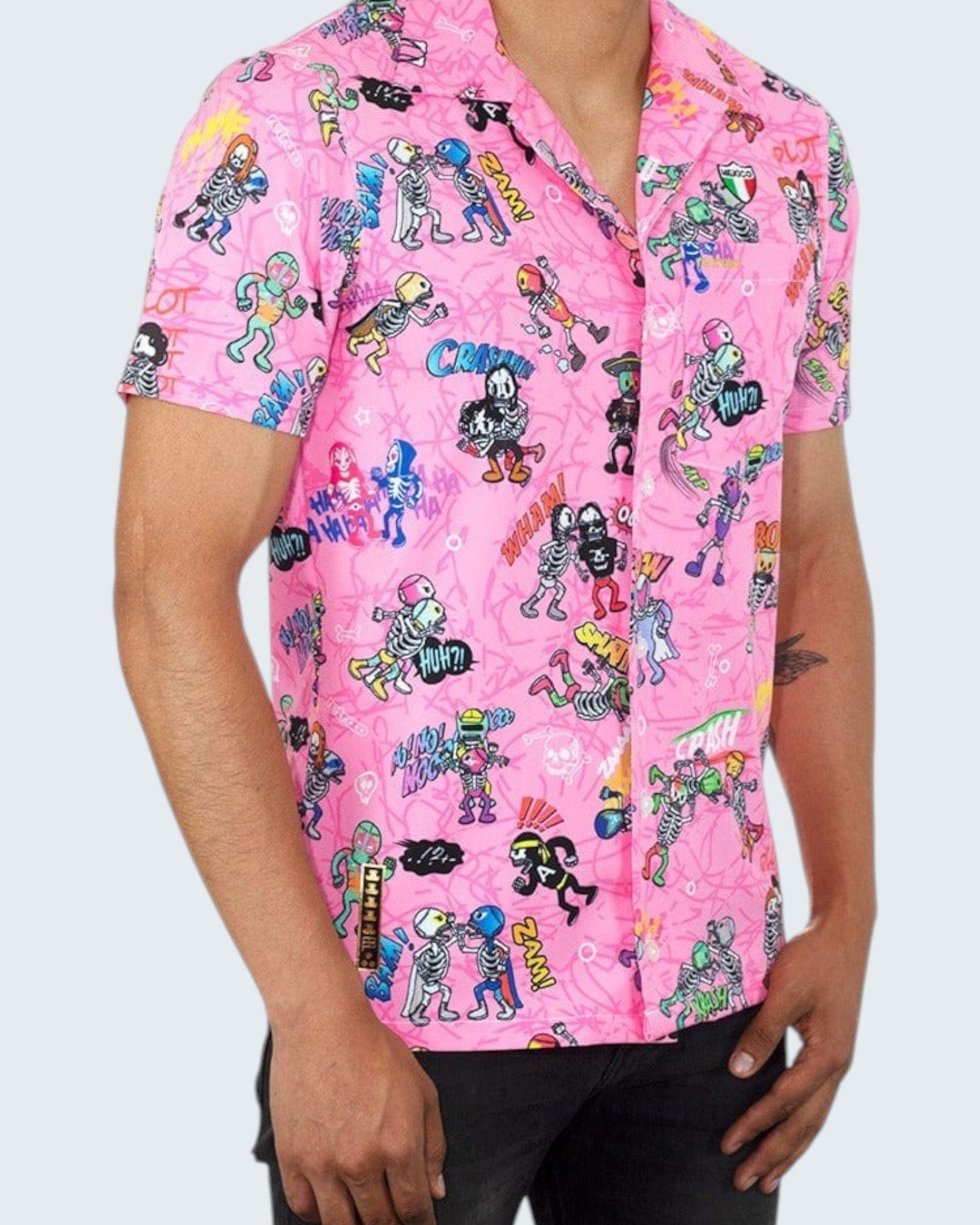 Retroooclothes Camisa Camisa Hawaiana Retrooo México Lucha Acción