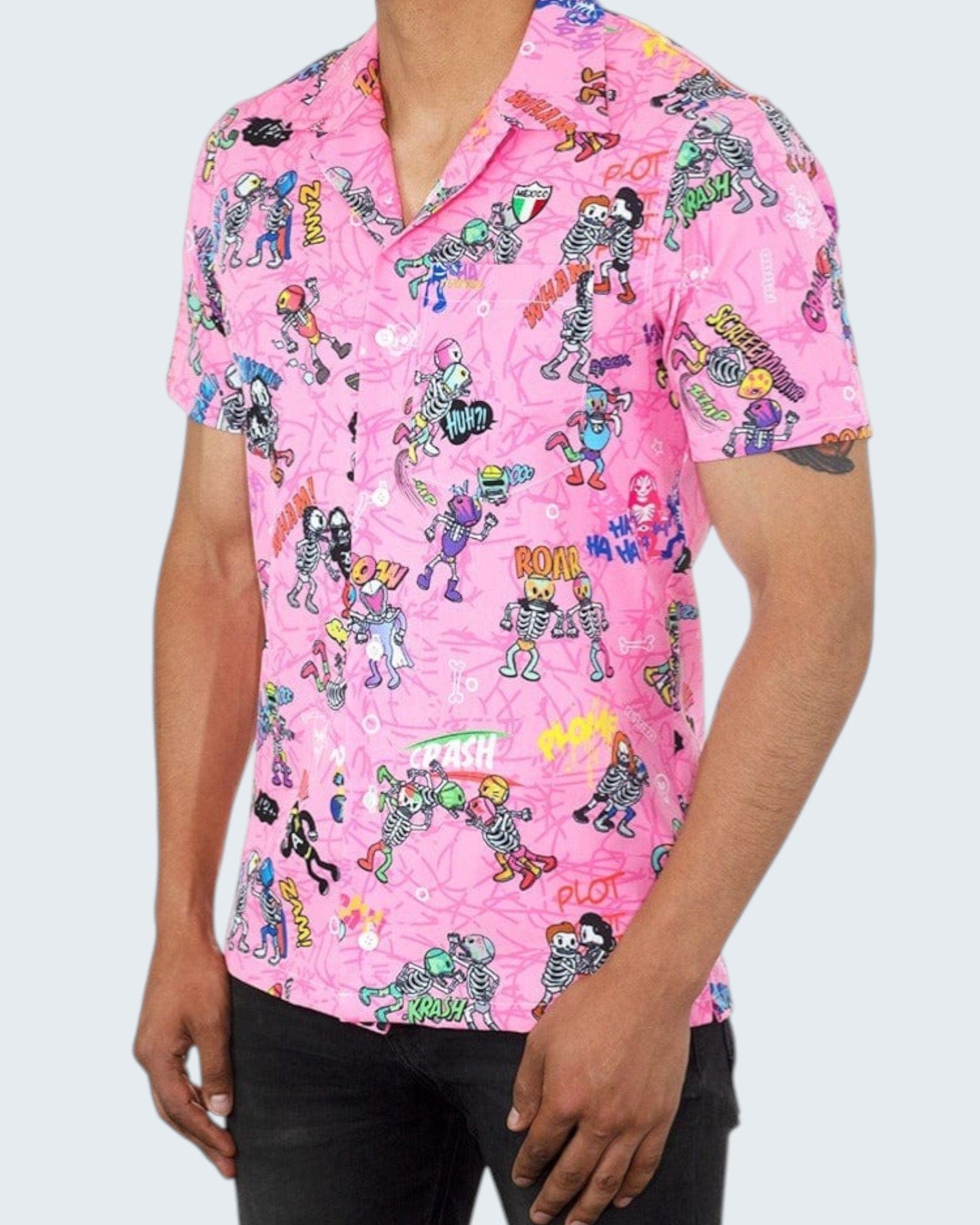 Retroooclothes Camisa Camisa Hawaiana Retrooo México Lucha Acción