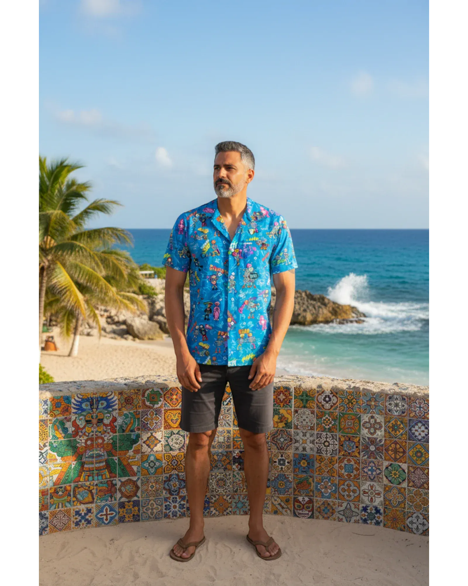 Retroooclothes Camisa Camisa Hawaiana Retrooo México Lucha Acción
