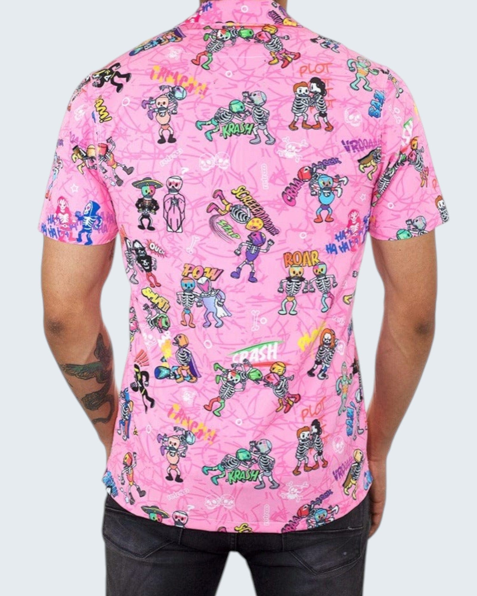 Retroooclothes Camisa Camisa Hawaiana Retrooo México Lucha Acción