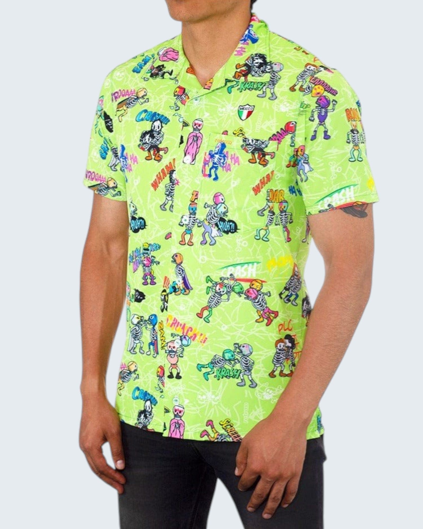 Retroooclothes Camisa Camisa Hawaiana Retrooo México Lucha Acción
