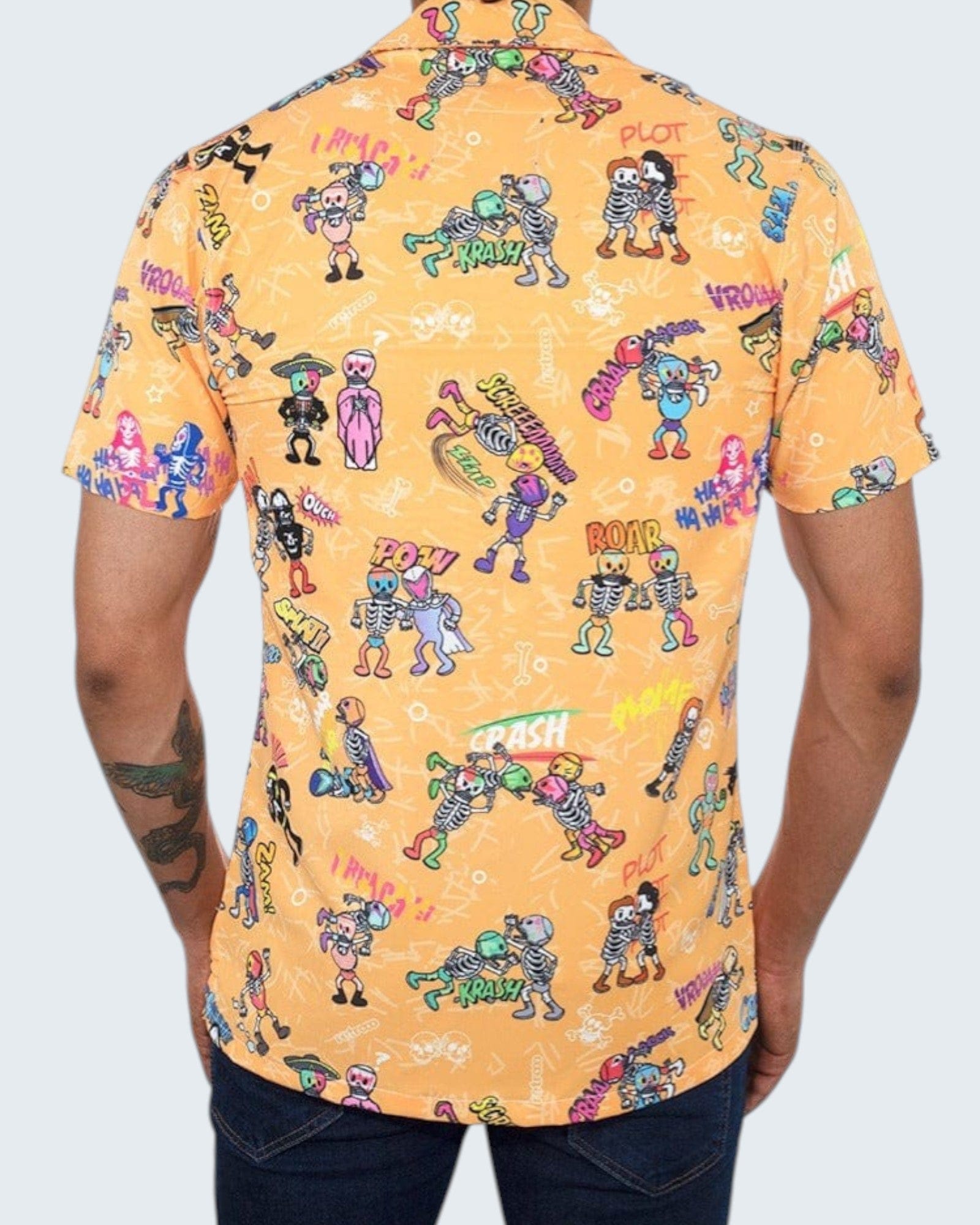 Retroooclothes Camisa Camisa Hawaiana Retrooo México Lucha Acción