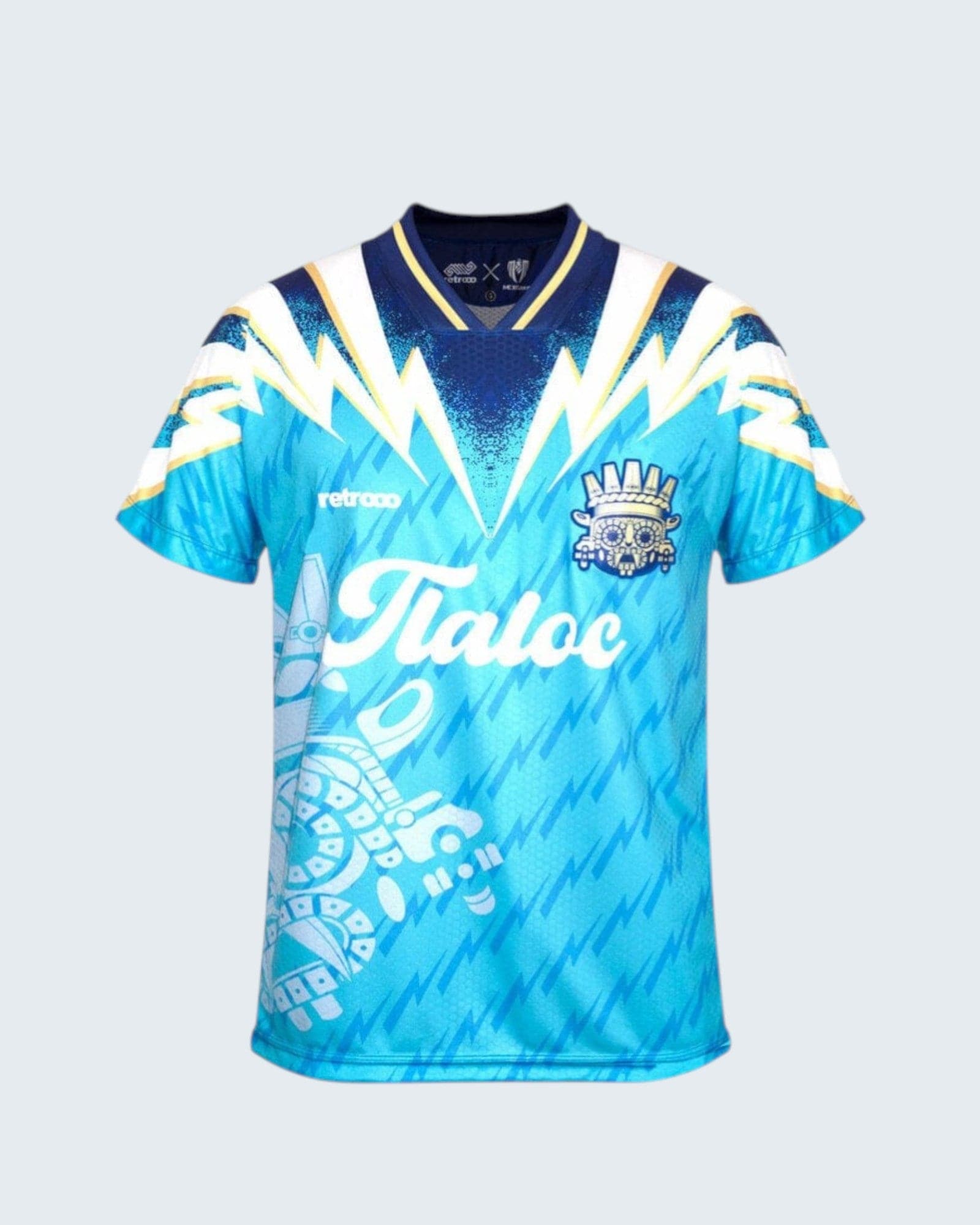 Retroooclothes Jersey Azul / CH - S Jersey Retro 90s Tláloc - Edición Nostalgia Azul | Viaje en el Tiempo