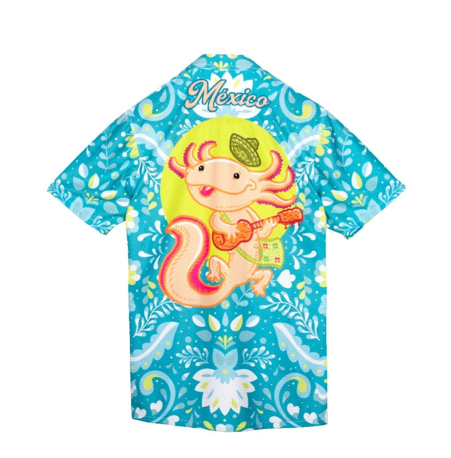 Retroooclothes Jersey Camisa Hawaiana Ajolote - Edición Ajolotízate | Mitología Azteca Viva