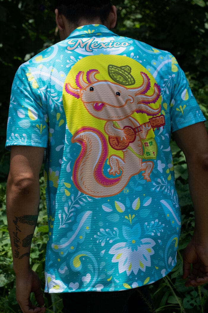 Retroooclothes Jersey Camisa Hawaiana Ajolote - Edición Ajolotízate | Mitología Azteca Viva